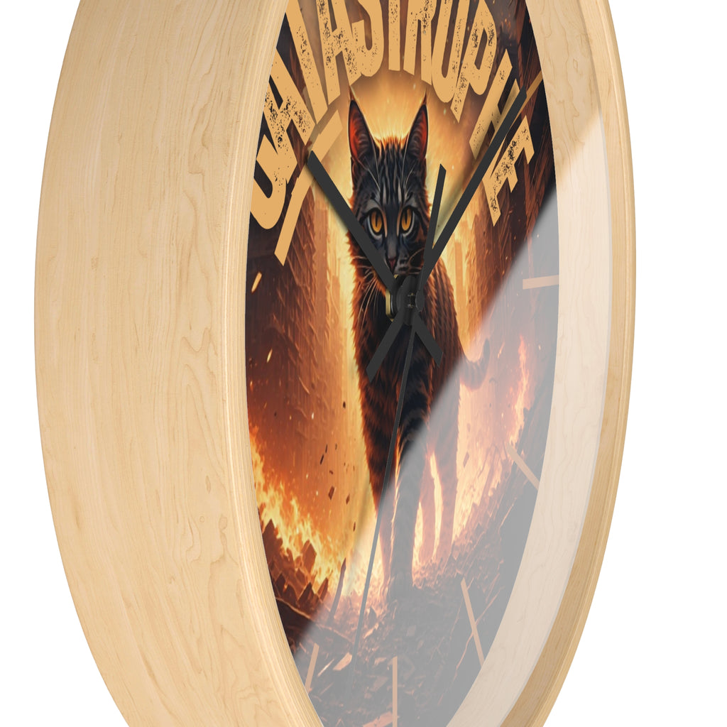 Catastrophe Cat Wall Clock, Unique Home Decor