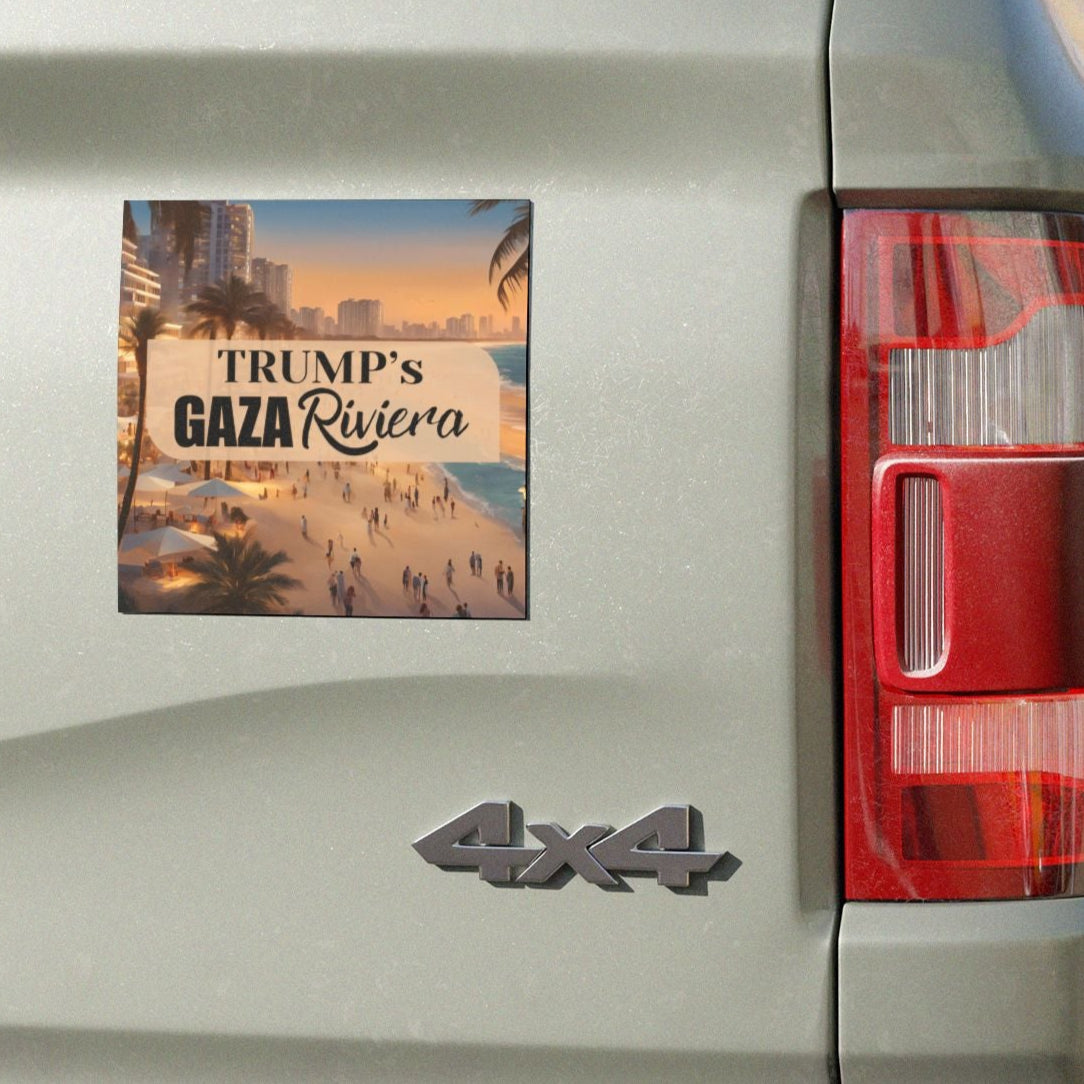 Trump's Gaza Riviera Beach Car Magnet - Fun Travel Decor