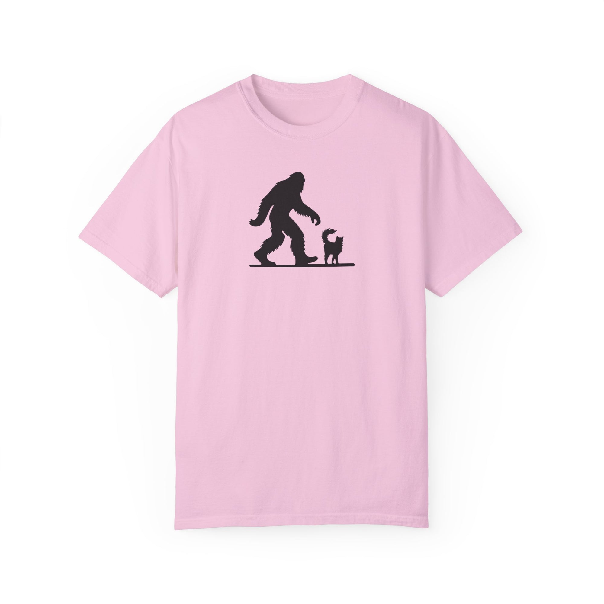 Bigfoot & Cat Unisex Garment-Dyed T-Shirt - Fun Casual Wear