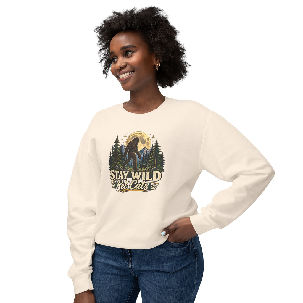 Stay Wild Pet Cats Sasquatch Crewneck Sweatshirt