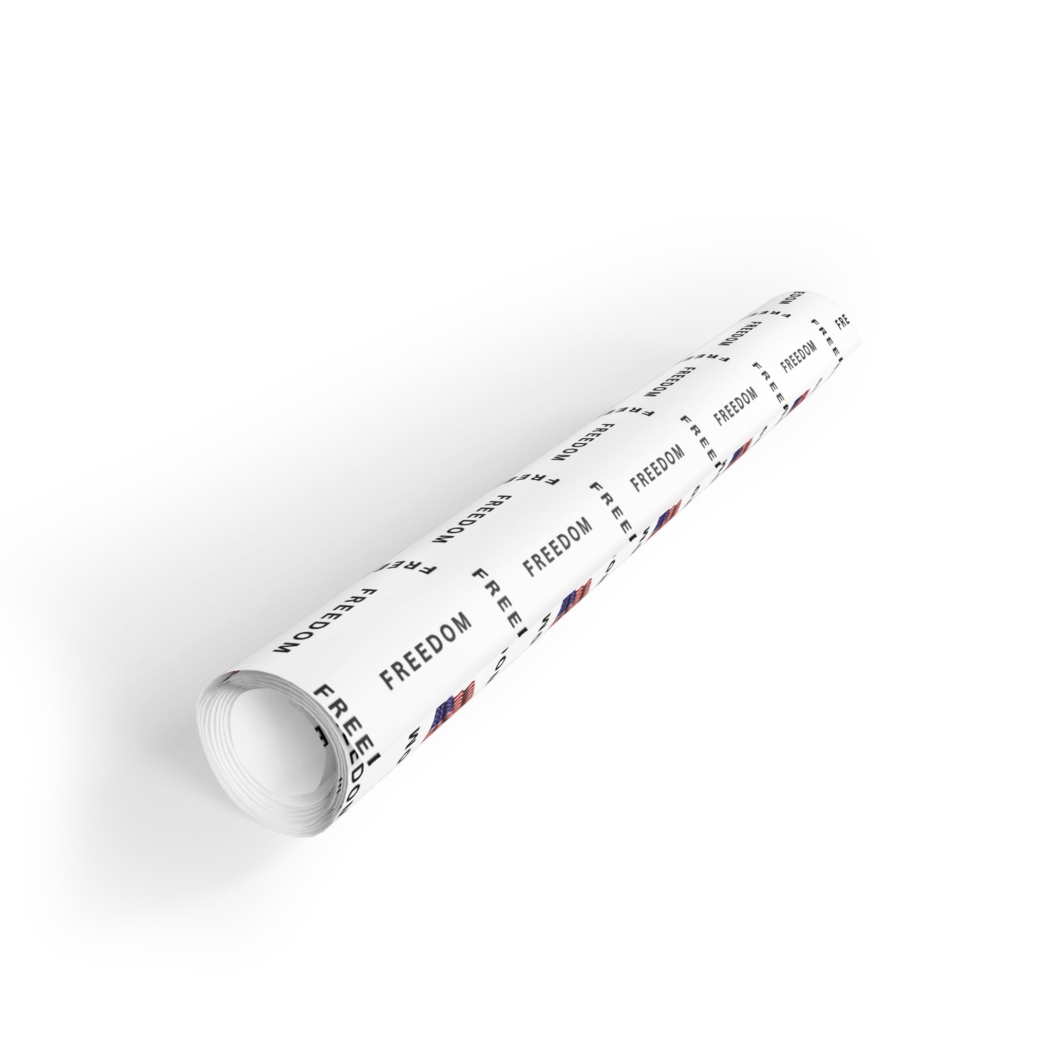 Black & White Freedom Gift Wrap – Patriotic Black Lettering