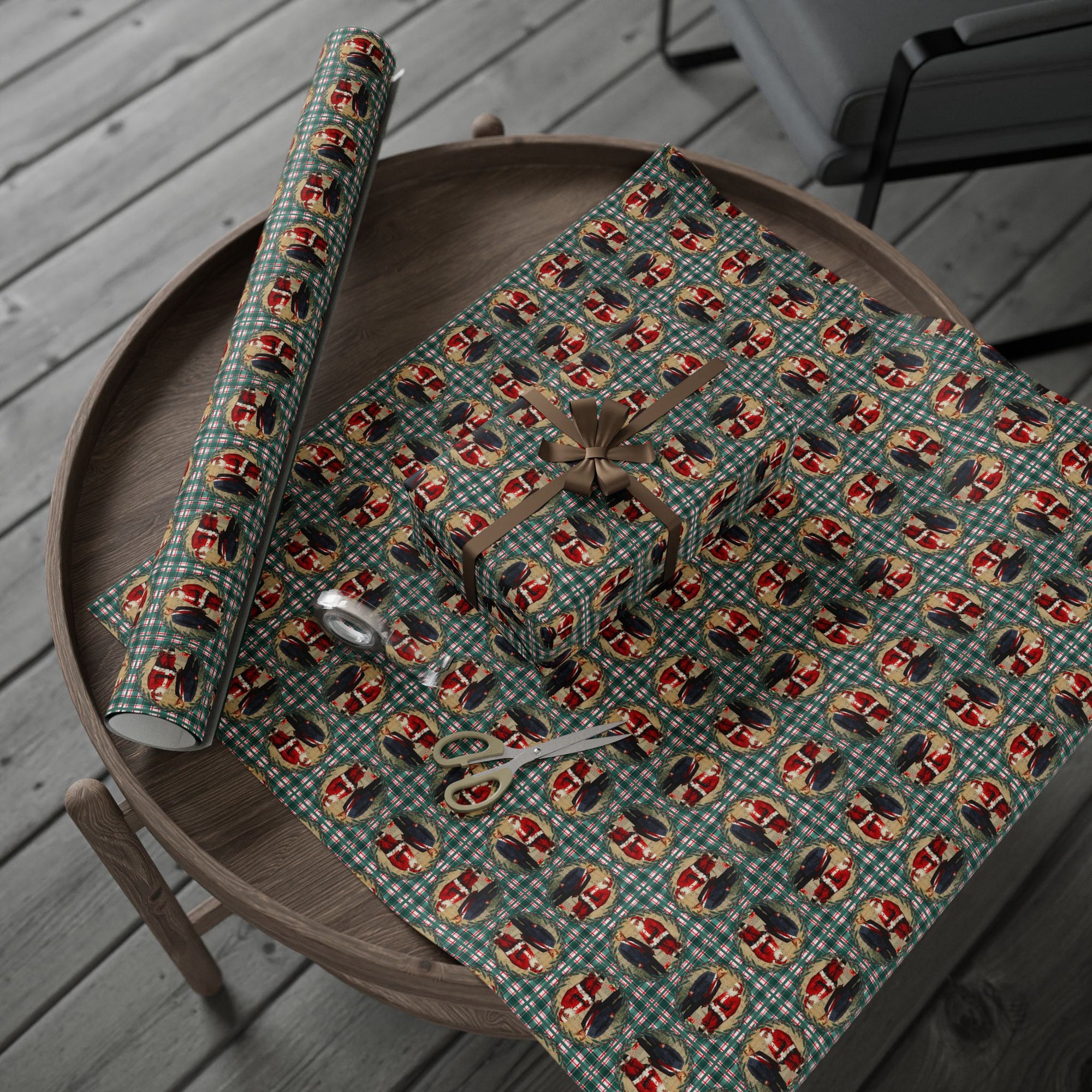 Vintage Style Trump Santa Wrapping Paper for Holiday Gifts