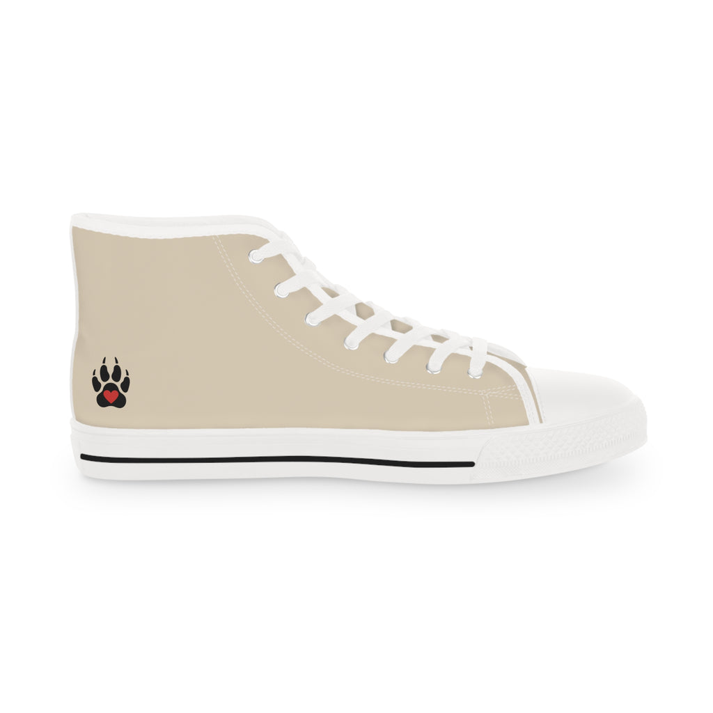 Jimothy Raccoon Paw Print Men's High-Top Canvas Sneakers