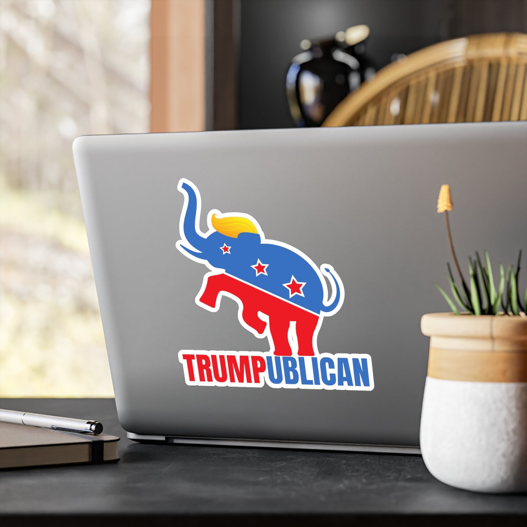 Trumpublican Elephant Vinyl Decal - Funny Political Sticker for Car, Laptop, or Home Printify