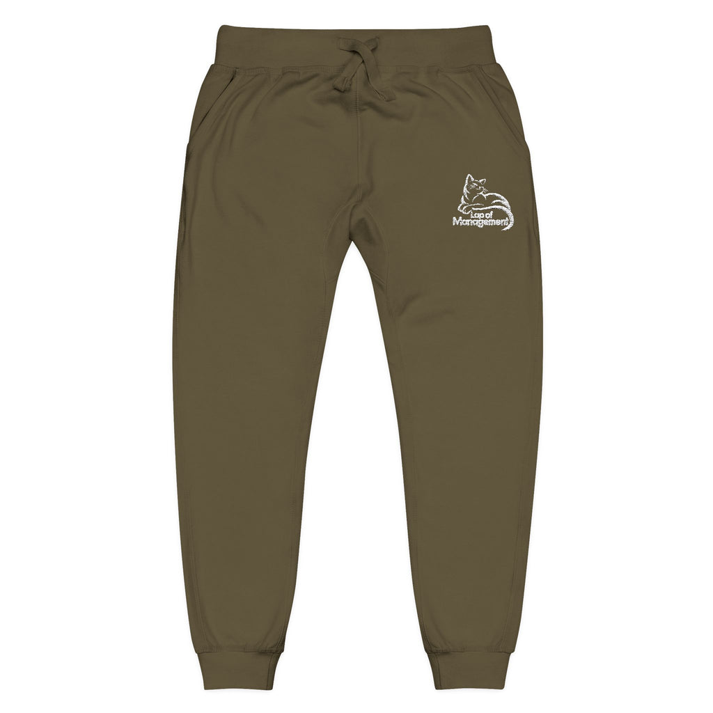 Lap of Management Embroidered Cat Fleece Joggers
