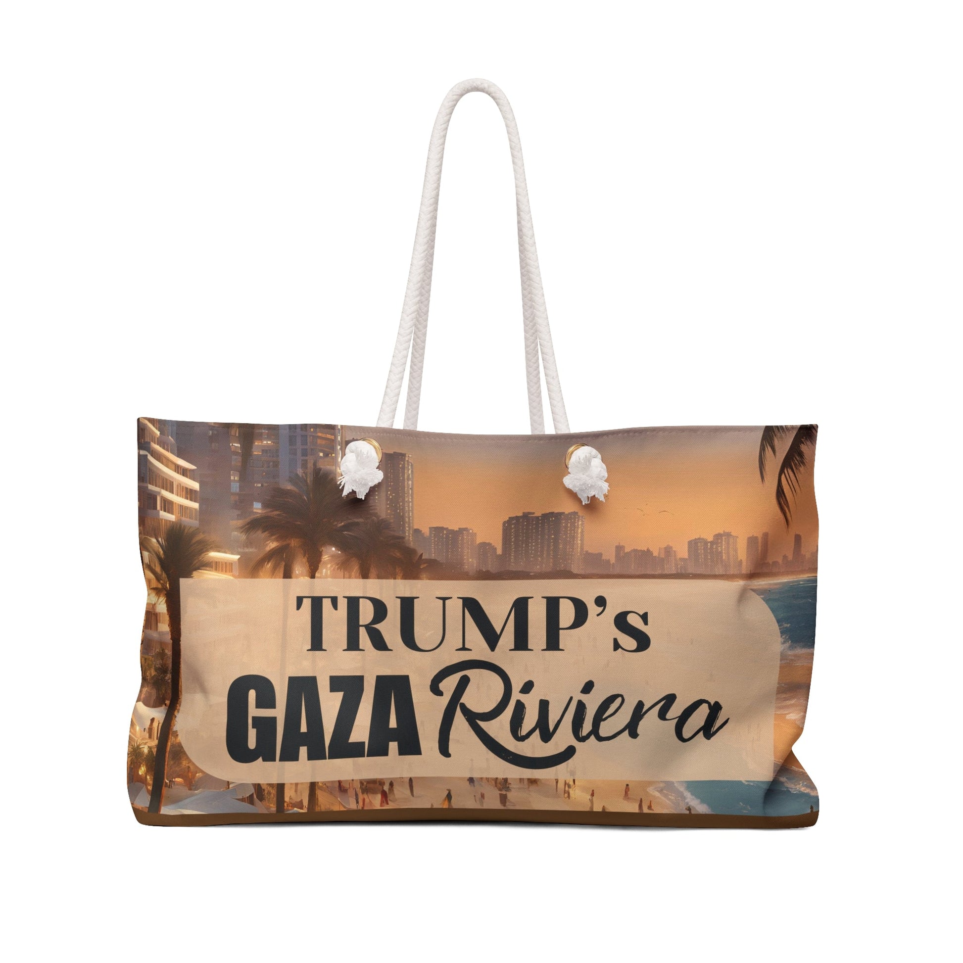 Trump's Gaza Riviera Weekender Bag Printify