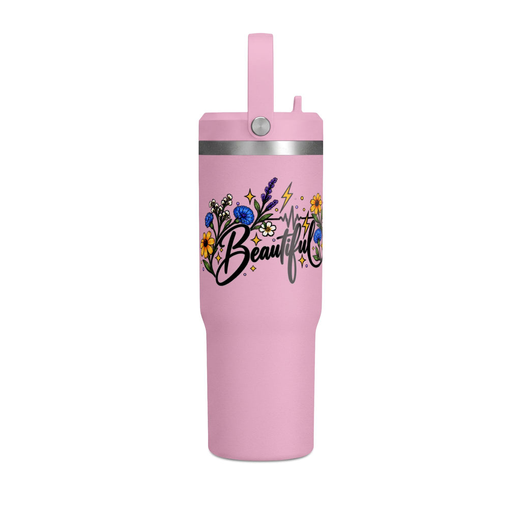 Beautifully Electric 32 oz Tumbler | Epilepsy Awareness Floral Travel Cup