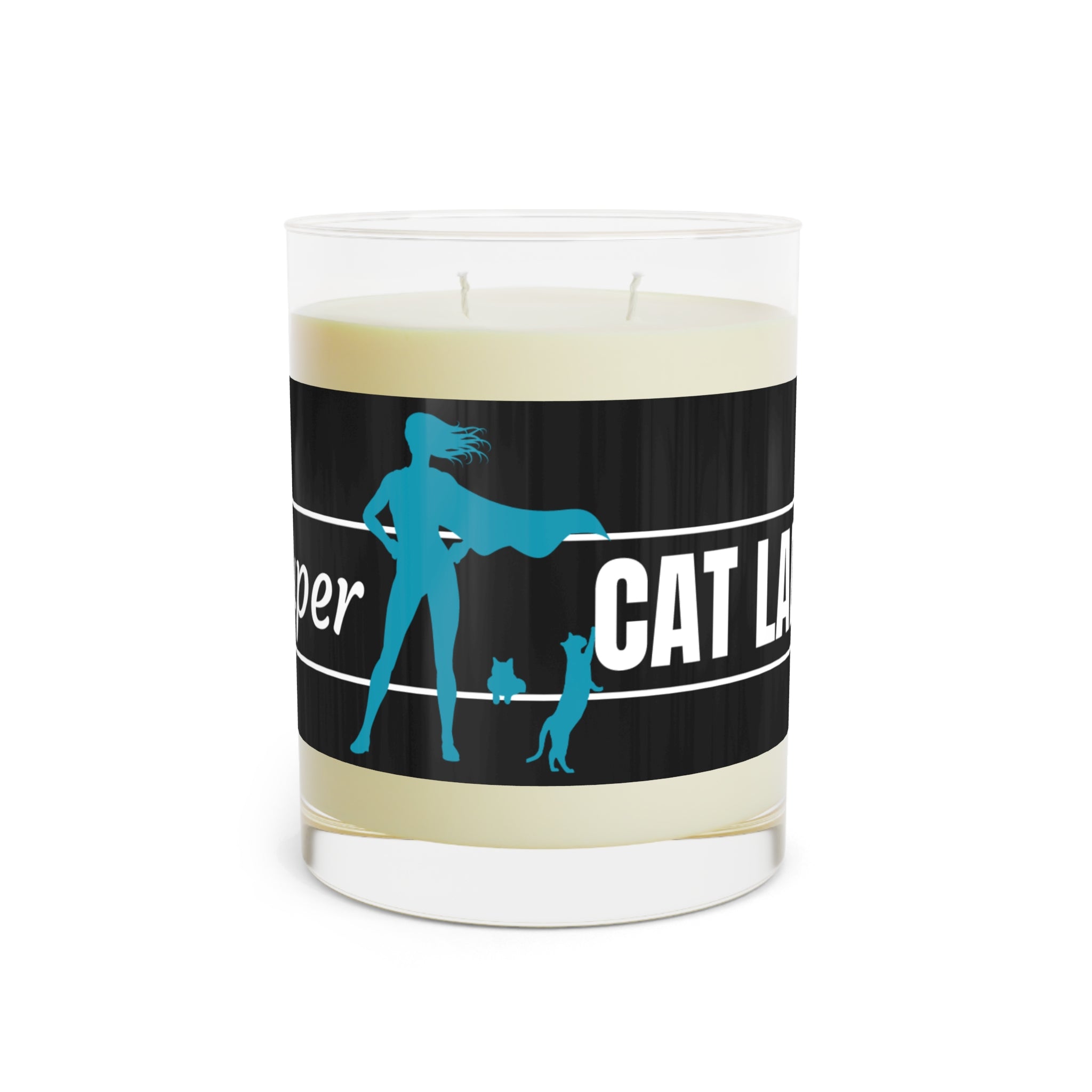 Photo depicting the ​Super Cat Lady Scented Candle - Full Glass, 11oz from EpiAl's Shop.