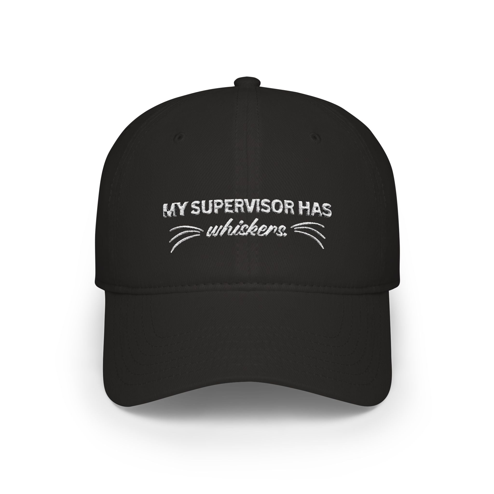 My Supervisor Has Whiskers Embroidered Cat Lover Baseball Cap