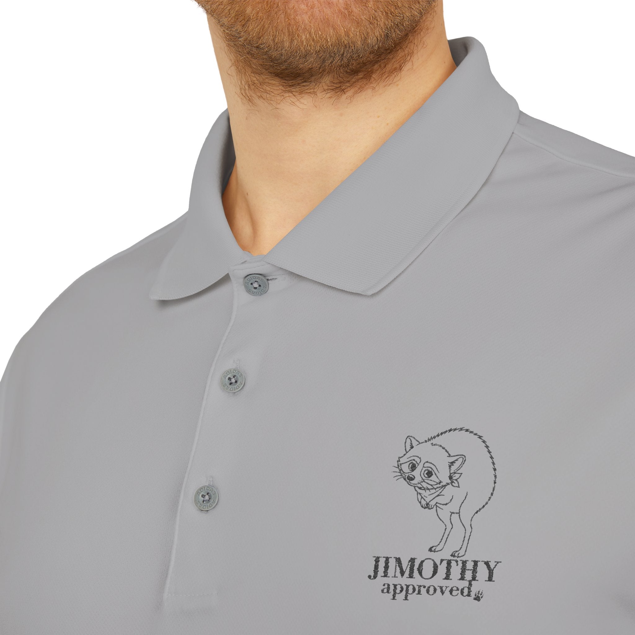 Jimothy Approved Performance Polo | Embroidered Funny Raccoon Golf Shirt