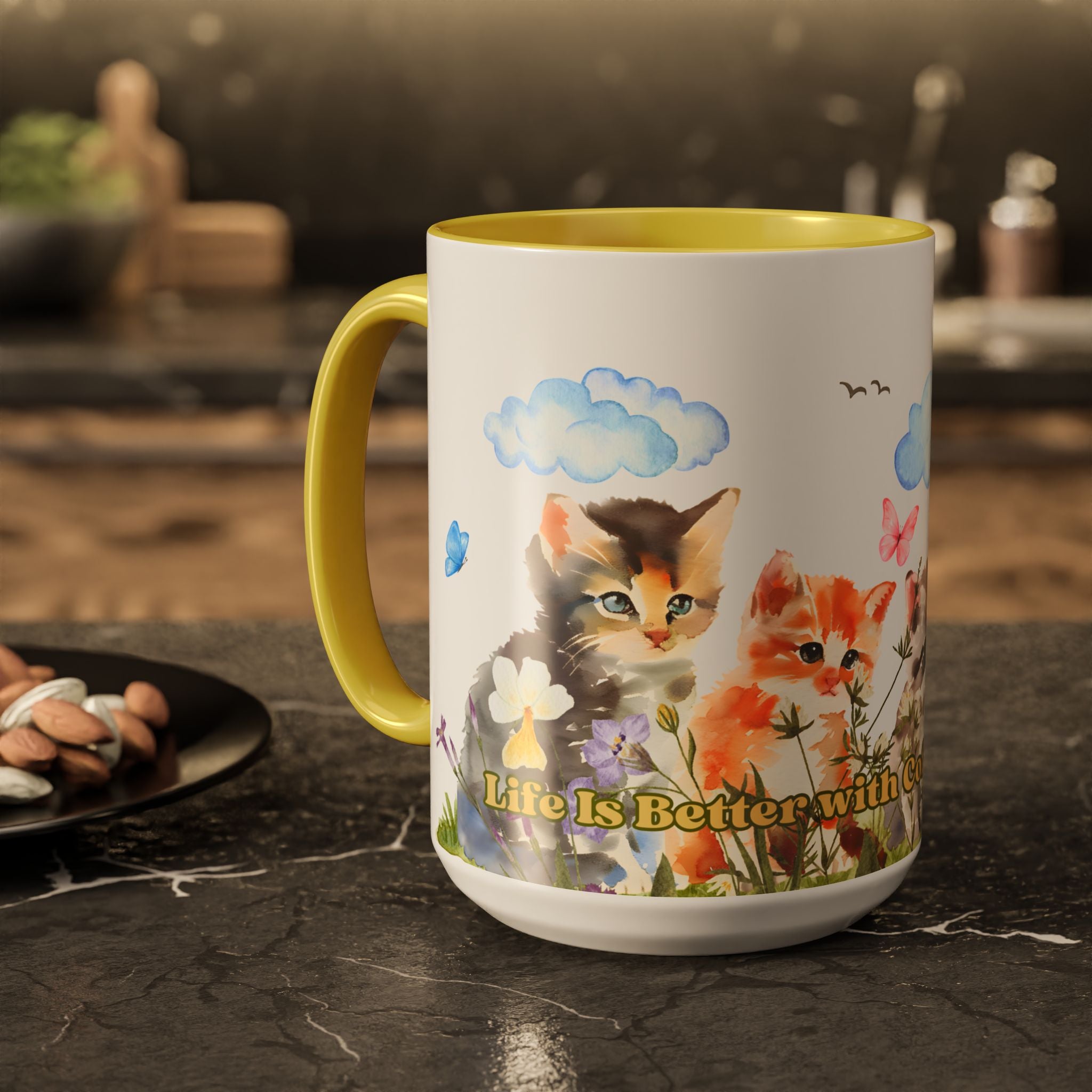 Life Is Better with Coffee and Cats Ceramic Mug