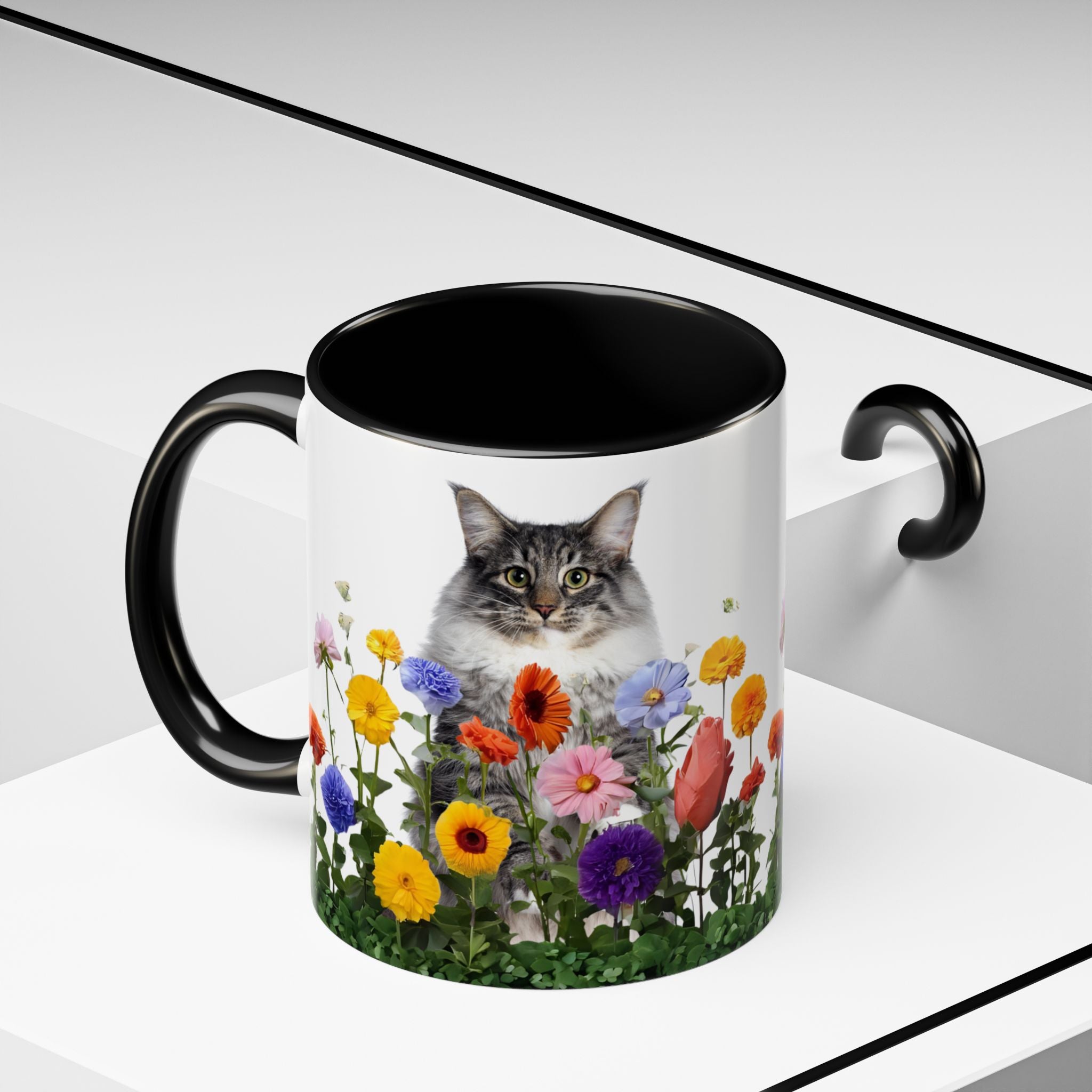 Floral Cats Coffee Mug - 11 oz/15 oz