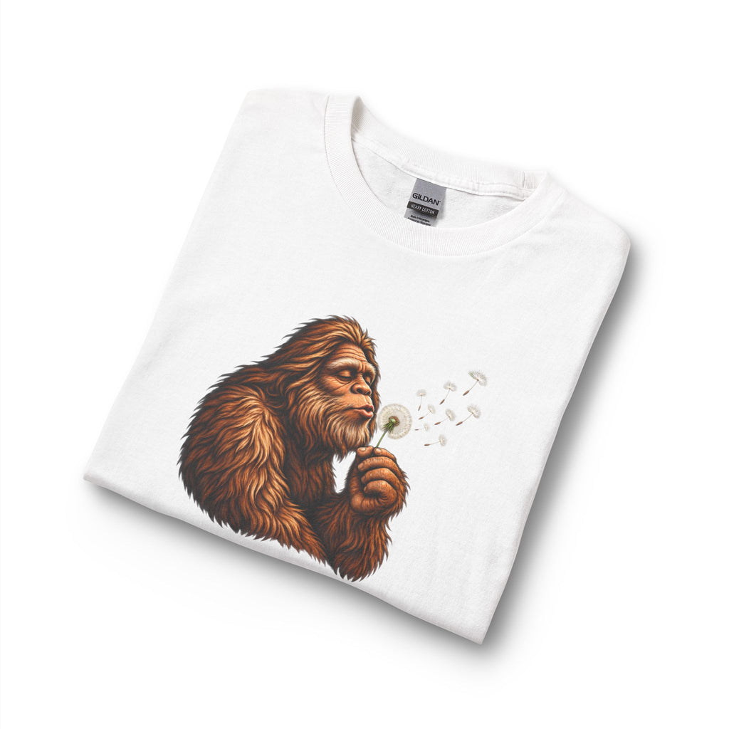 Bigfoot Blowing Dandelion Long Sleeve T-Shirt | Peaceful Sasquatch Nature Tee