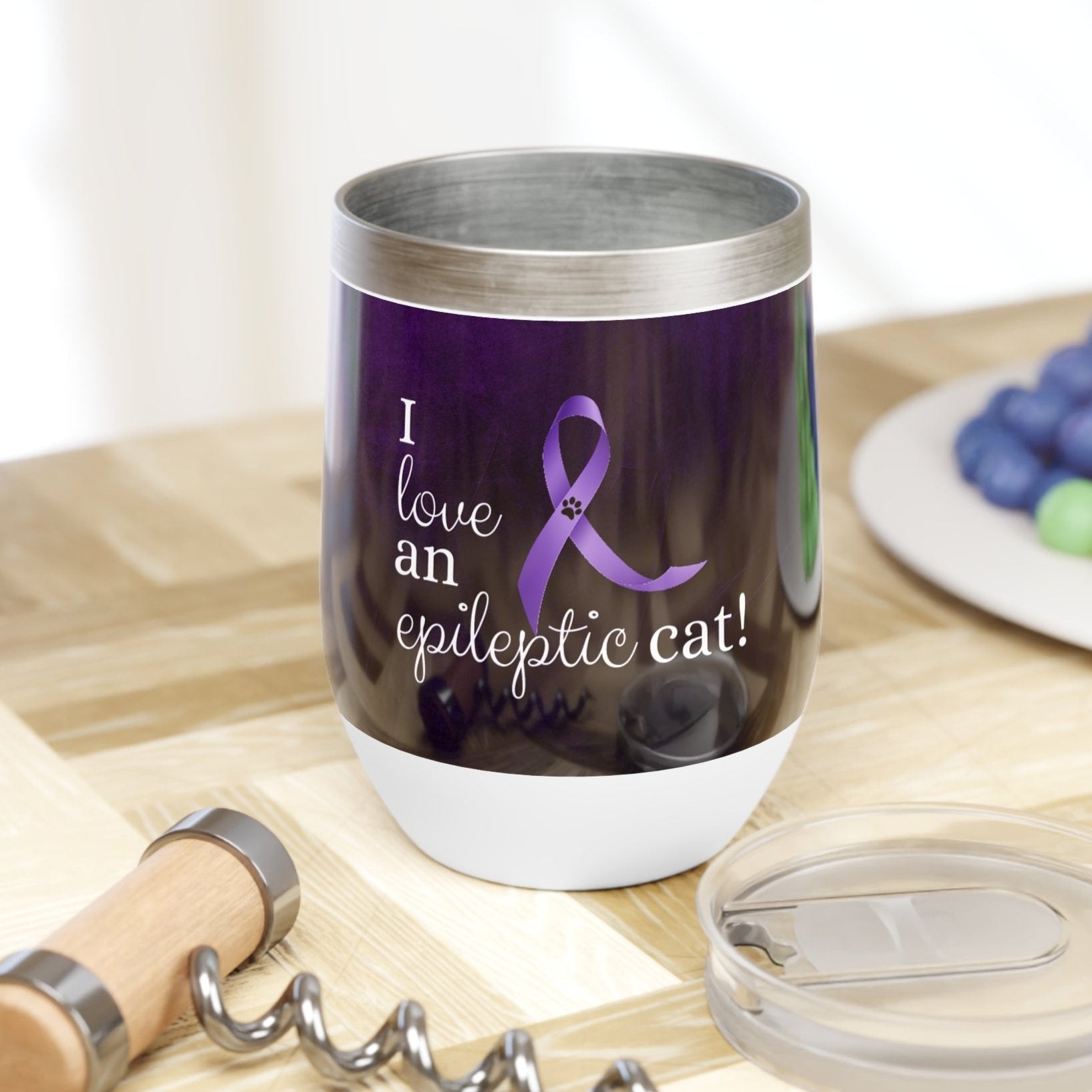 I Love an Epileptic Cat Chill Wine Tumbler - EpiAl's Shop