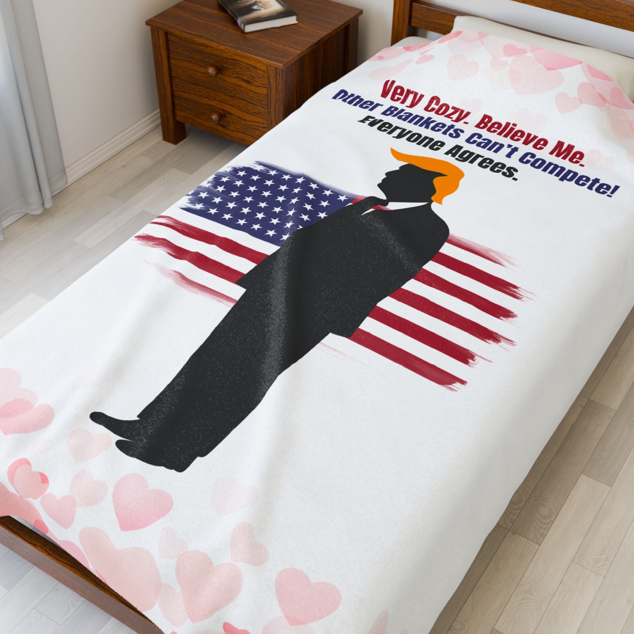 Very Cozy. Believe Me. Political Parody Velveteen Blanket