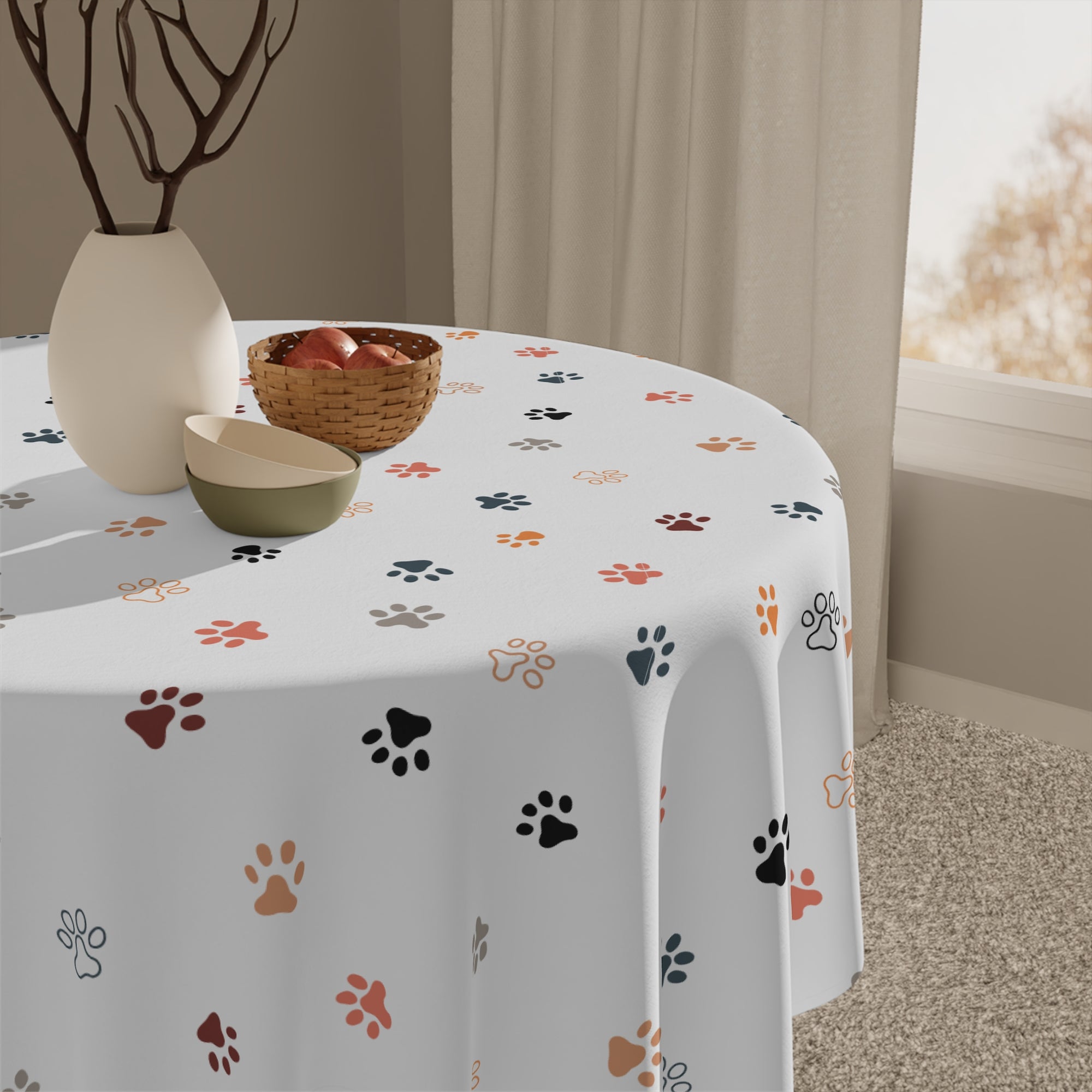Cat Paw Print Tablecloth