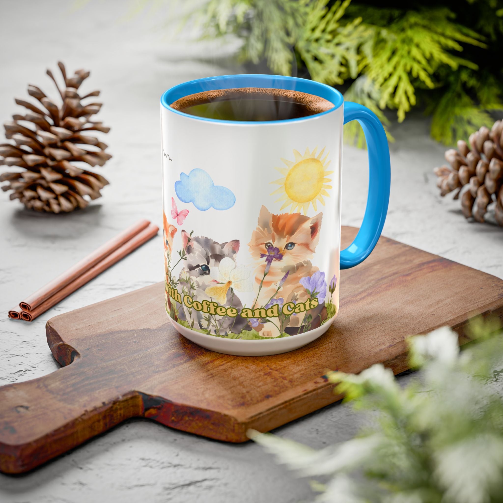 Life Is Better with Coffee and Cats Ceramic Mug