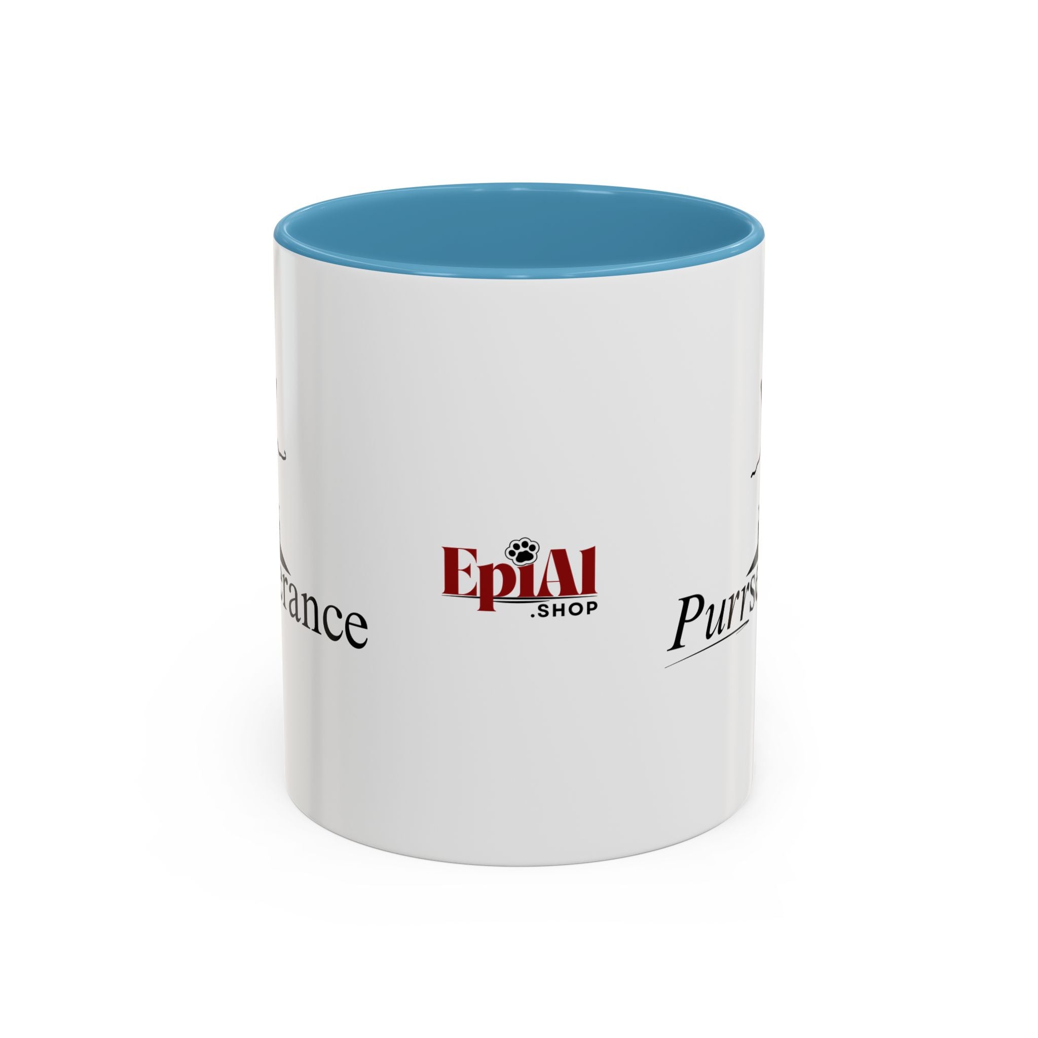Photo depicting the ​Purrseverance Accent Coffee Mug (11, 15oz) from EpiAl's Shop.