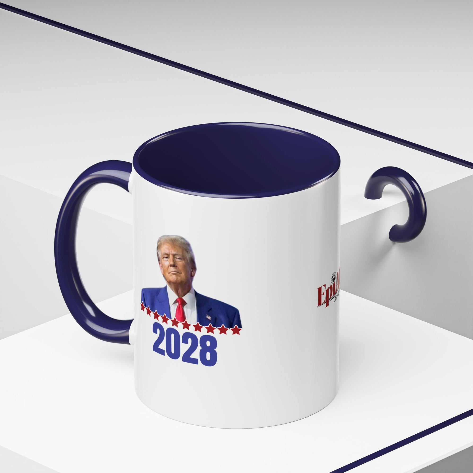 Trump 2028 Accent Coffee Mug - Ceramic Mug for Political Enthusiasts