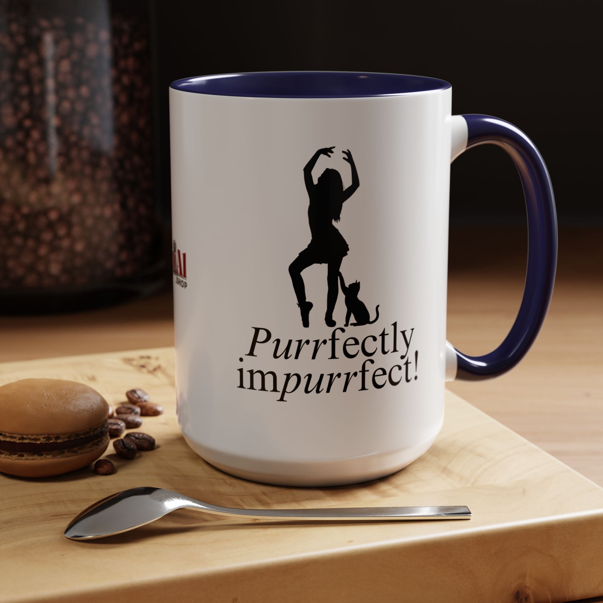 Photo depicting the ​Purrfectly Impurrfect Accent Coffee Mug (11, 15oz) from EpiAl's Shop.