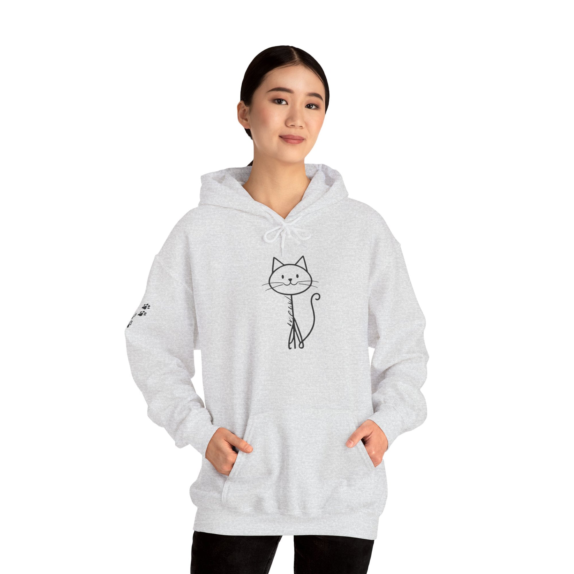 Cozy Stick Cat Lover Hoodie