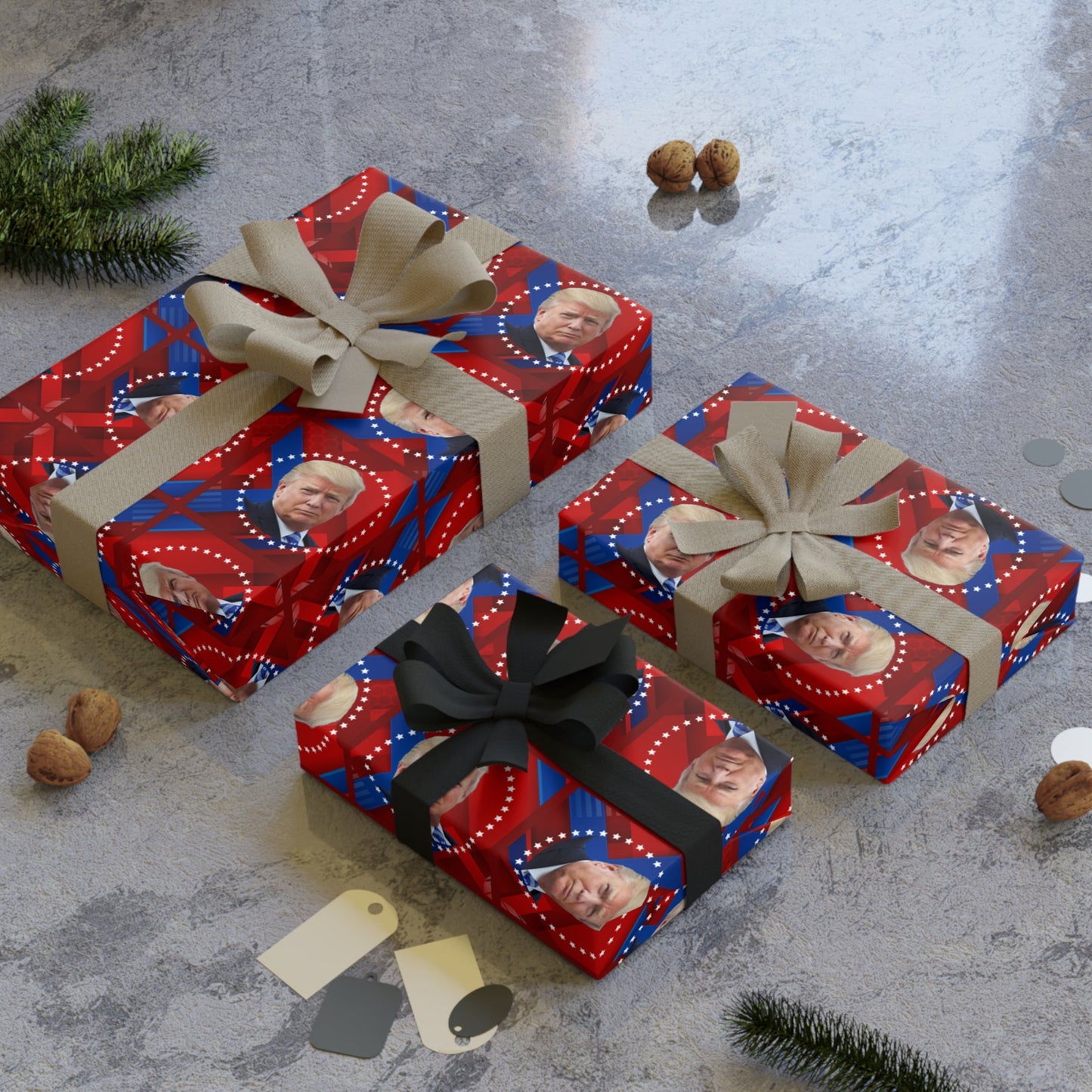 Trump Gift Wrapping Paper Roll - Perfect for Patriotic Celebrations Printify