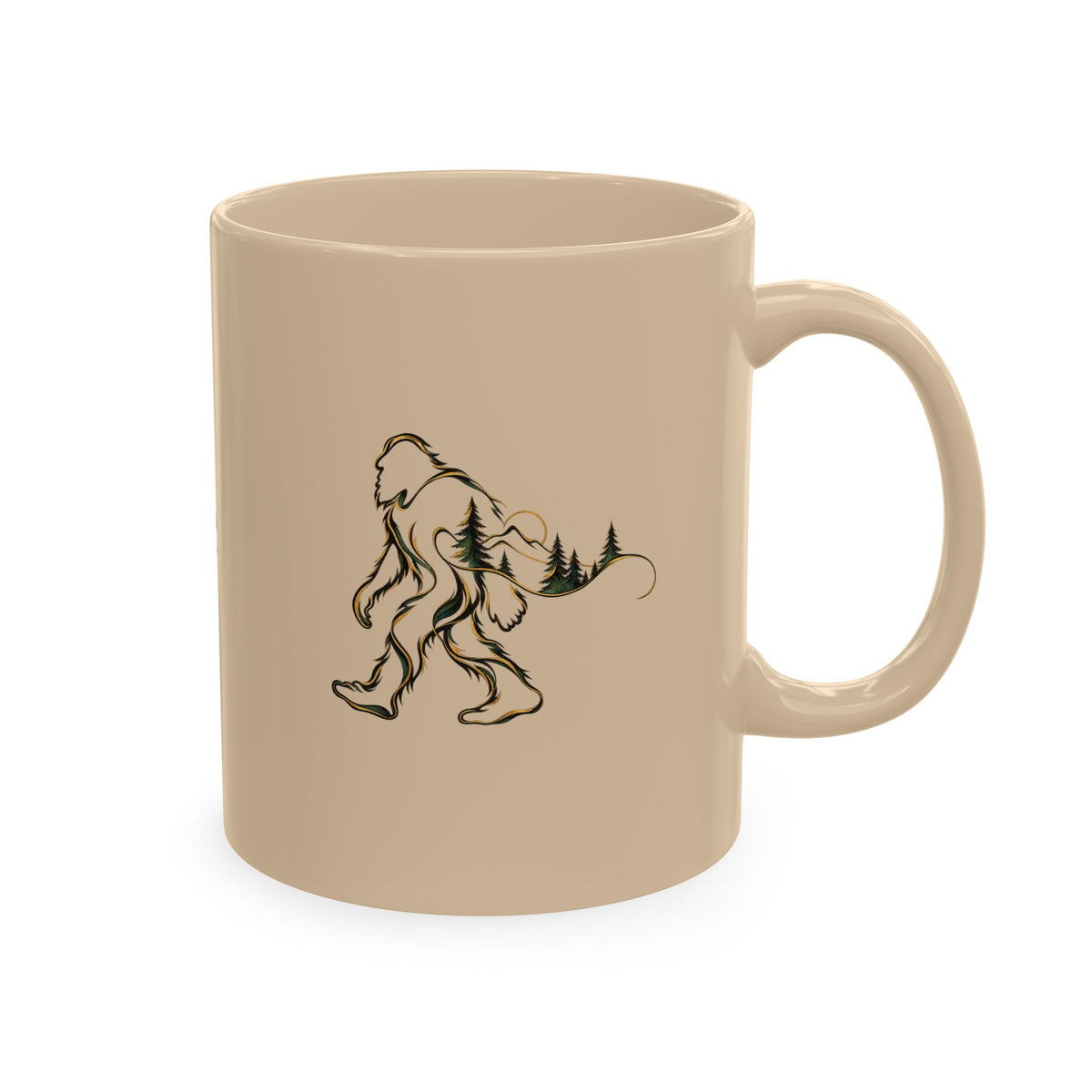 Bigfoot Wilderness Ceramic Mug | Sasquatch Mountain & Forest Coffee Cup | 11oz