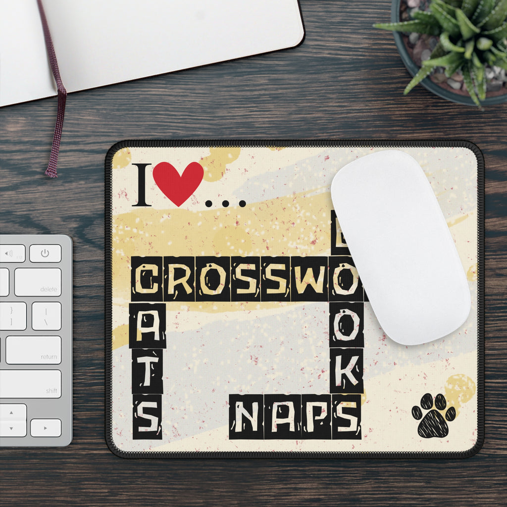 Crosswords and Cats Gaming Mouse Pad