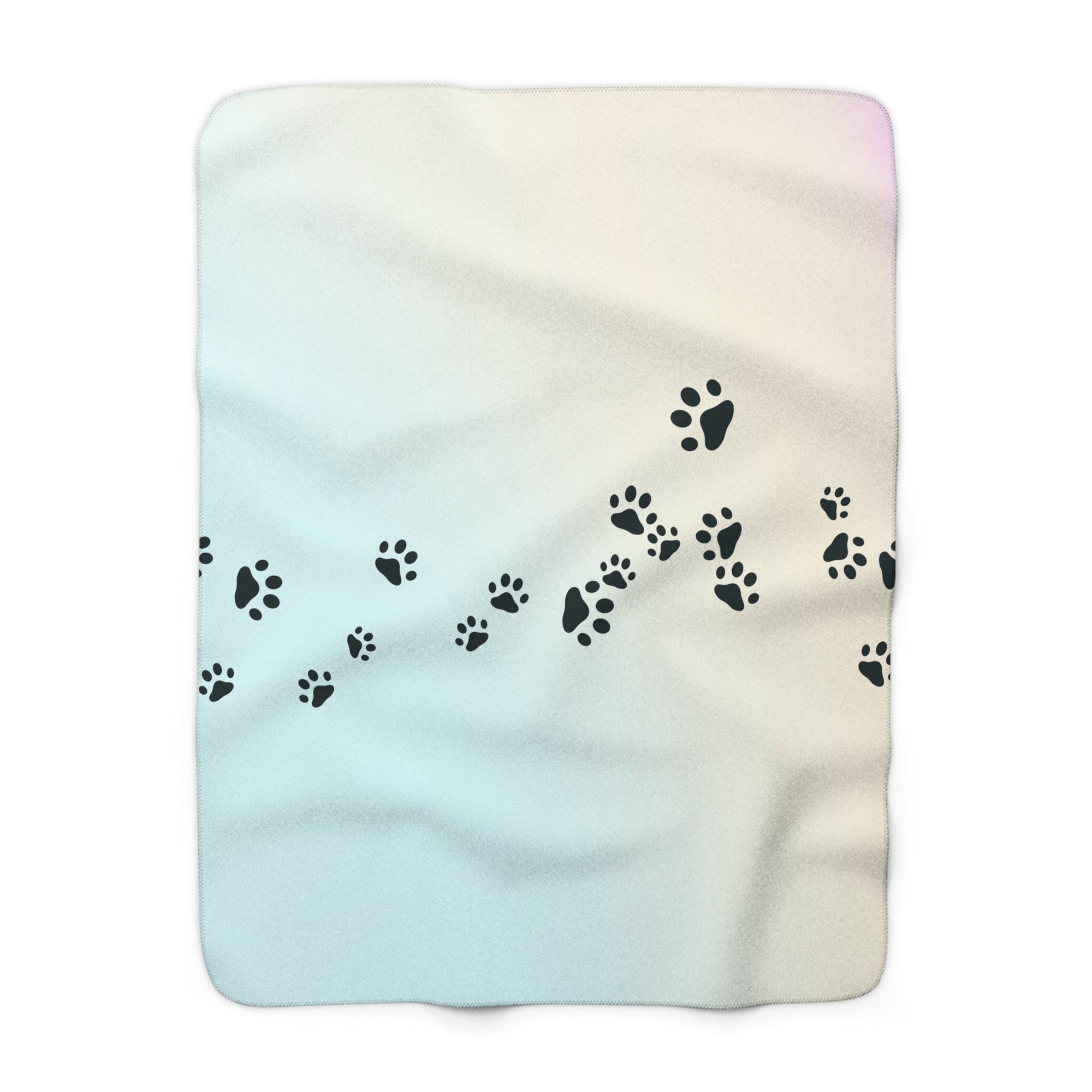 Cozy Paw Print Sherpa Fleece Blanket Printify