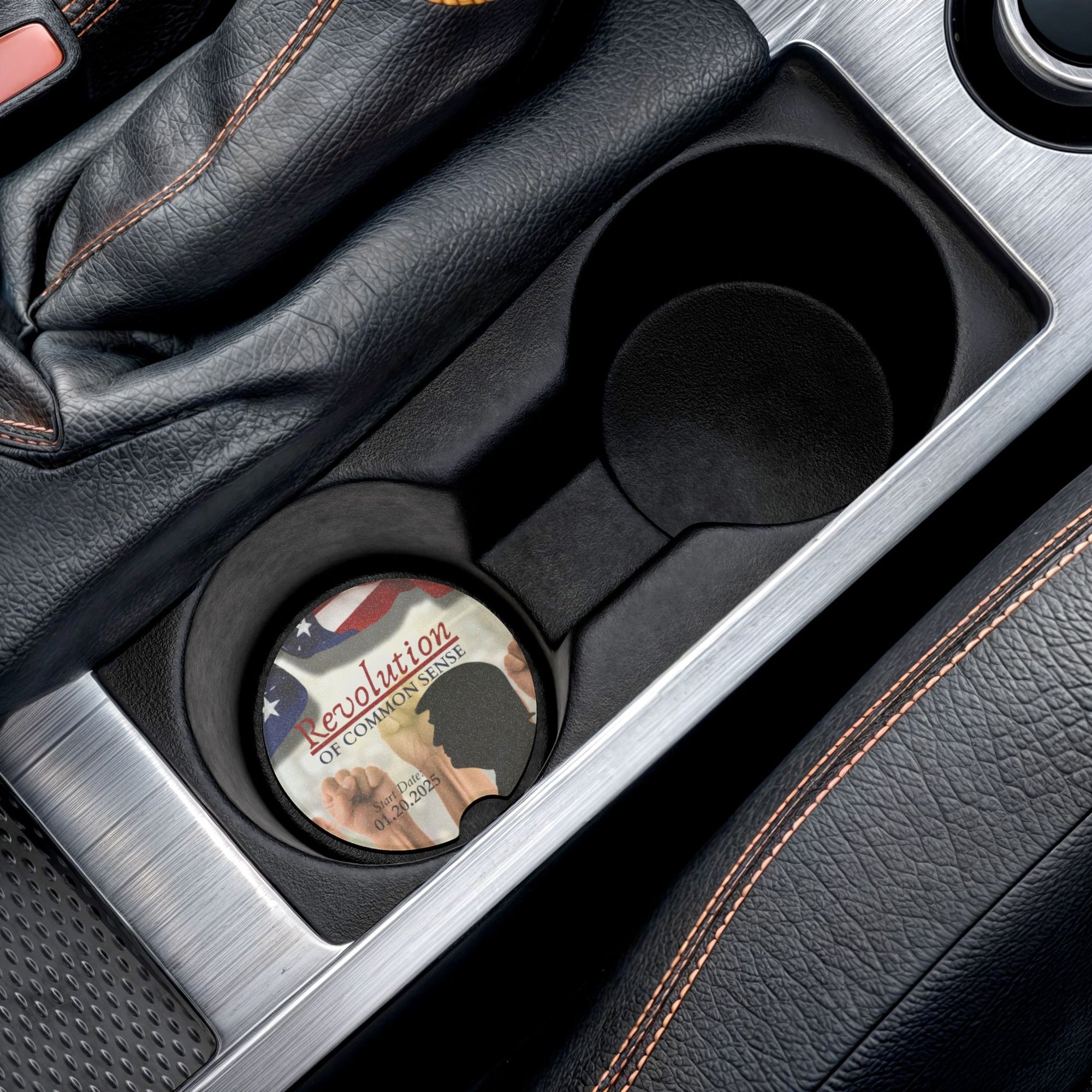 Trump Revolution of Common Sense Soapstone Car Coaster