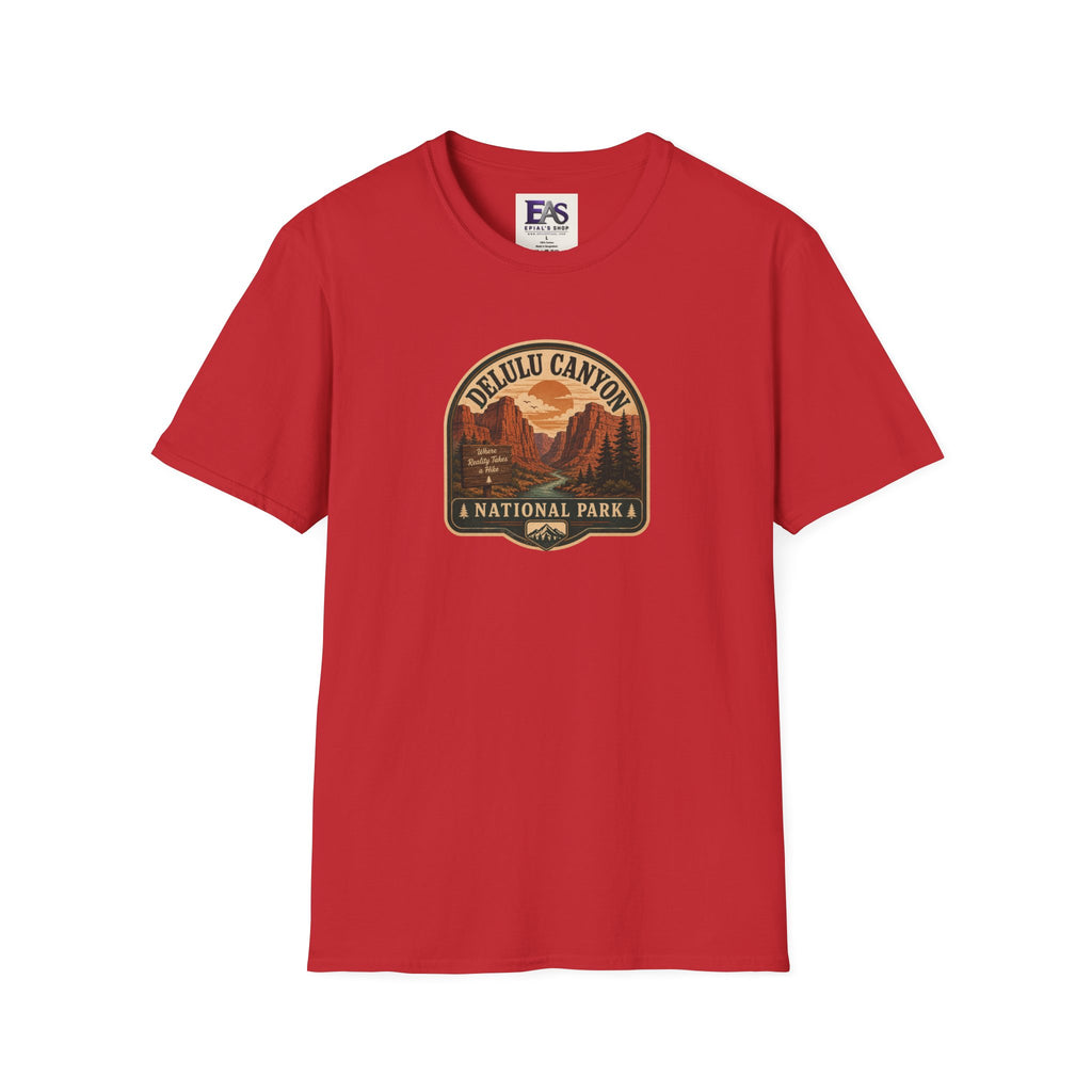 Delulu Canyon National Park Unisex T-Shirt | Funny Retro National Park Parody Tee