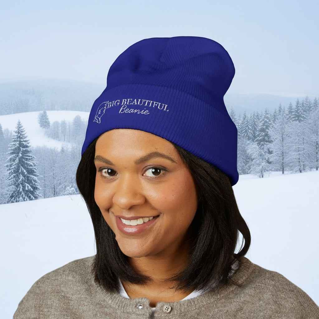 Big Beautiful Beanie — Embroidered Cuffed Knit Hat