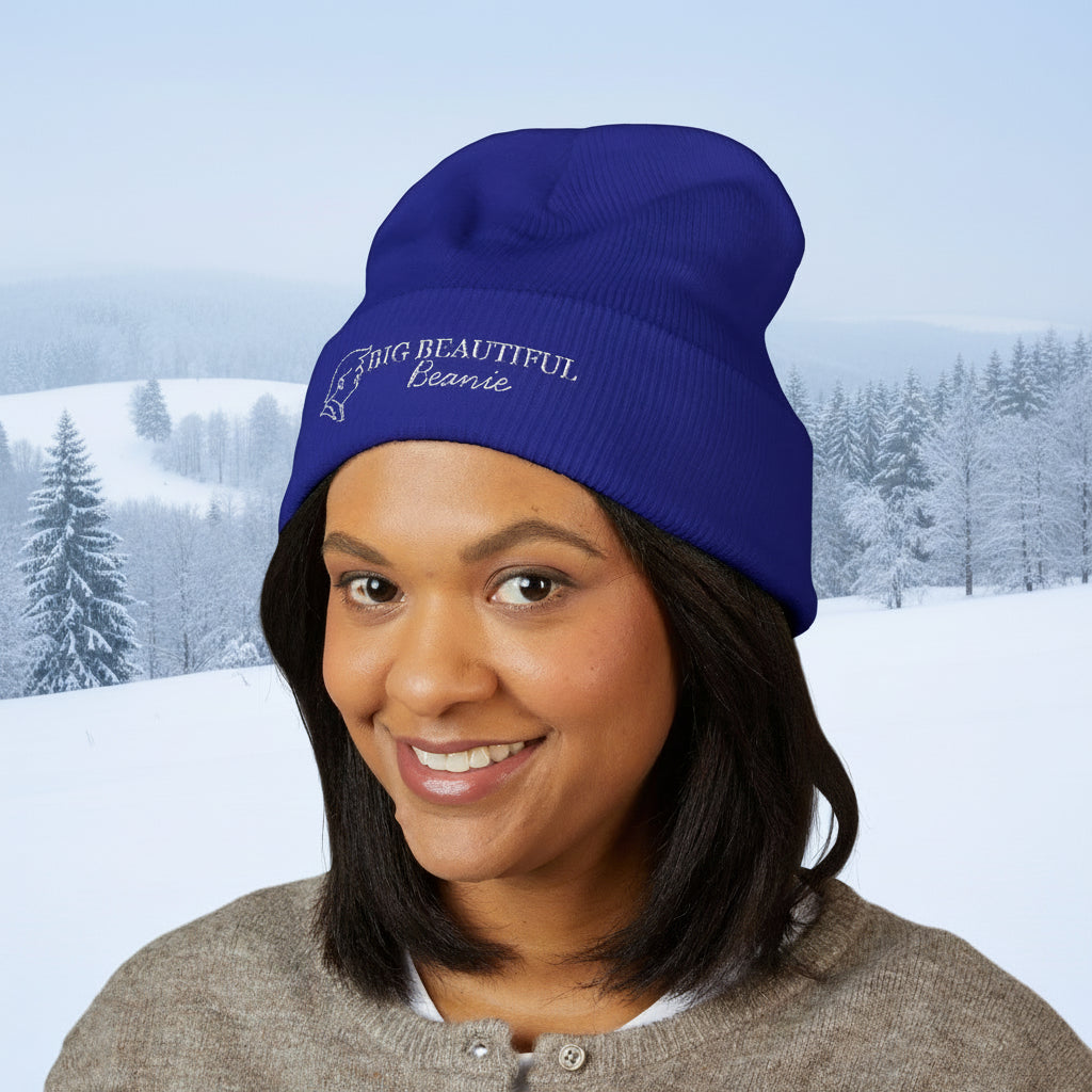Big Beautiful Beanie — Embroidered Cuffed Knit Hat
