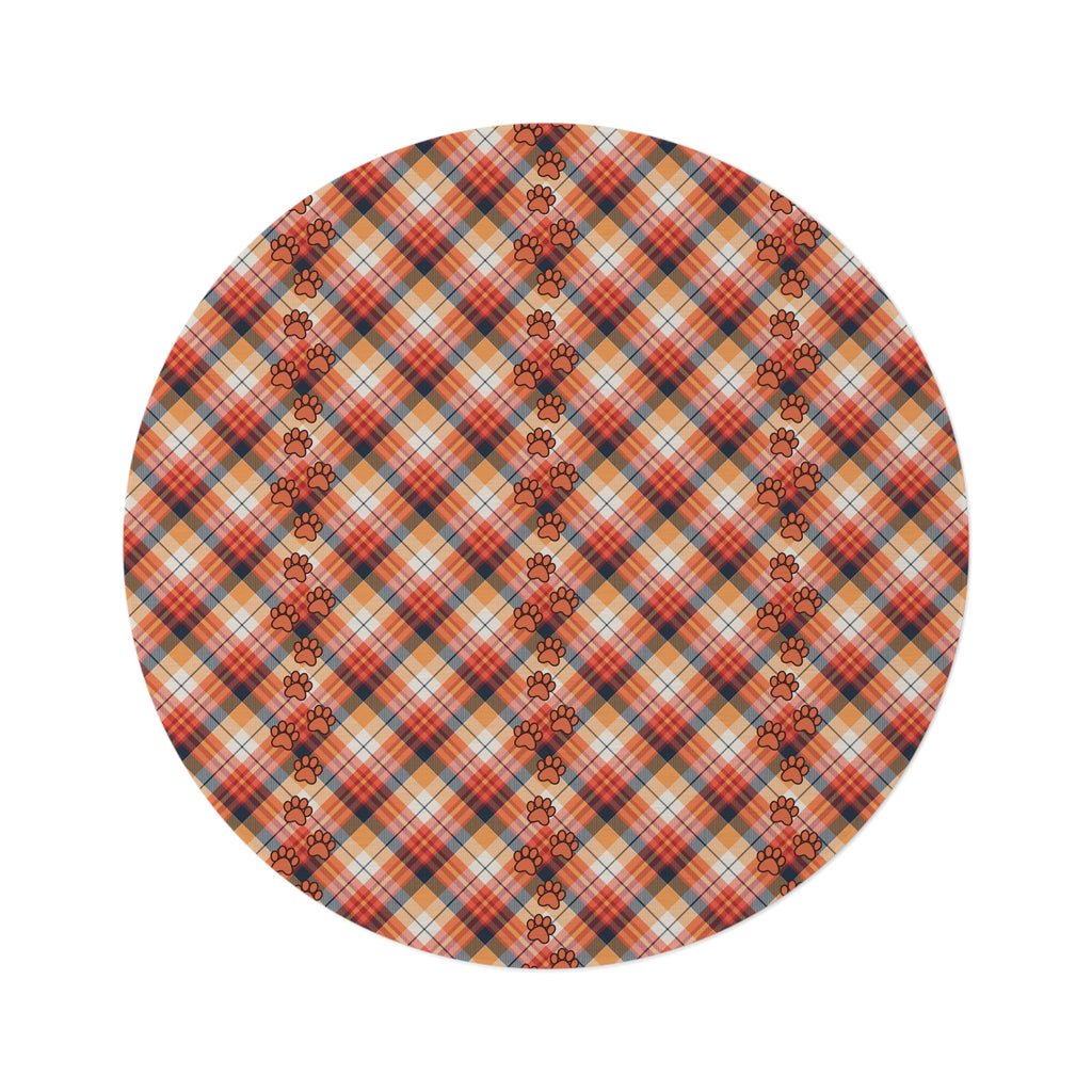 Cozy Plaid Round Rug for Pet Lovers - Stylish Home Decor