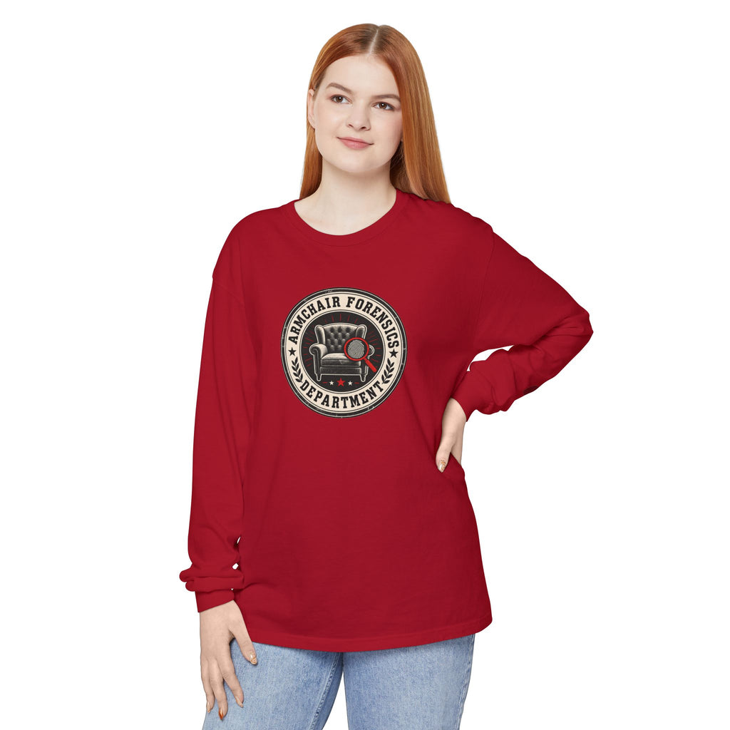 Armchair Forensics Department Long Sleeve Shirt | True Crime Investigator Tee