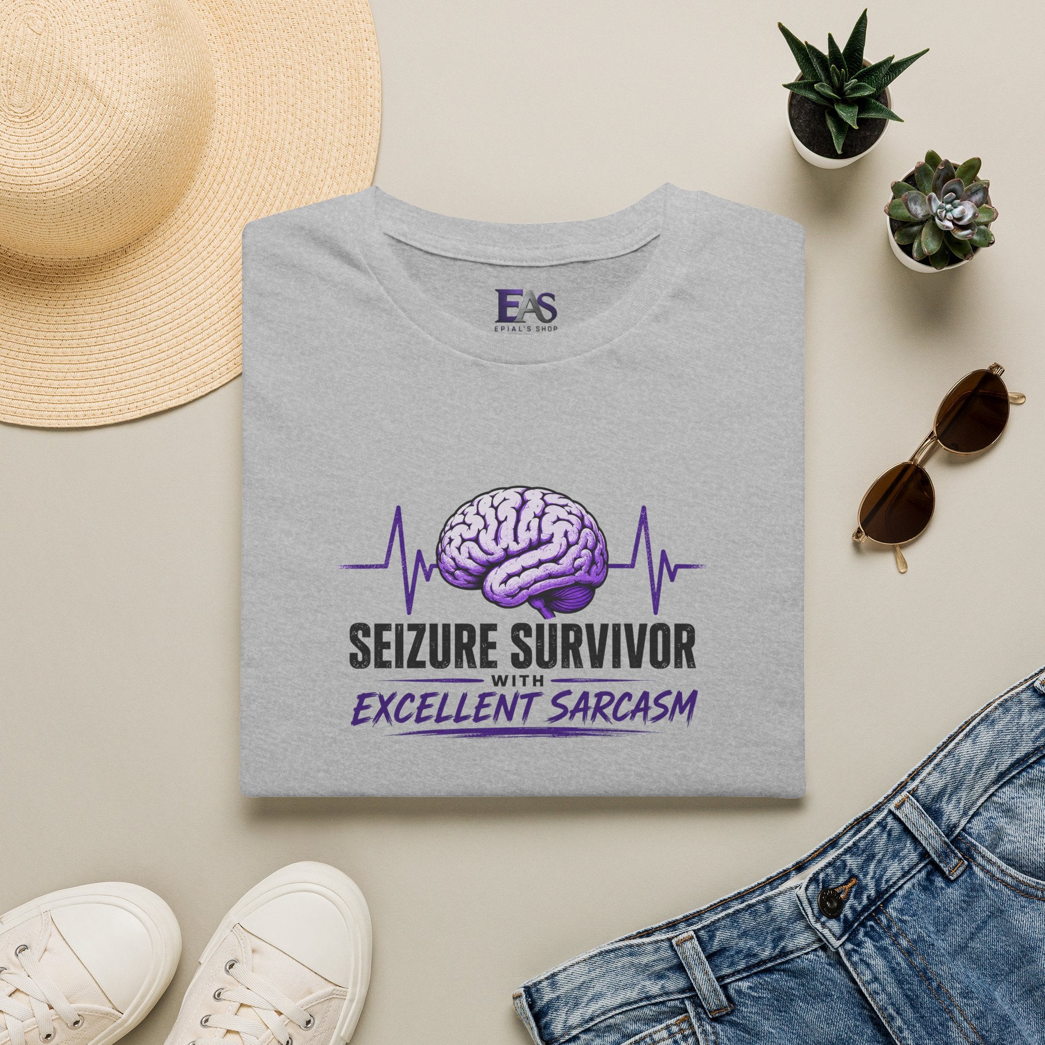 Seizure Survivor With Excellent Sarcasm Epilepsy T-Shirt