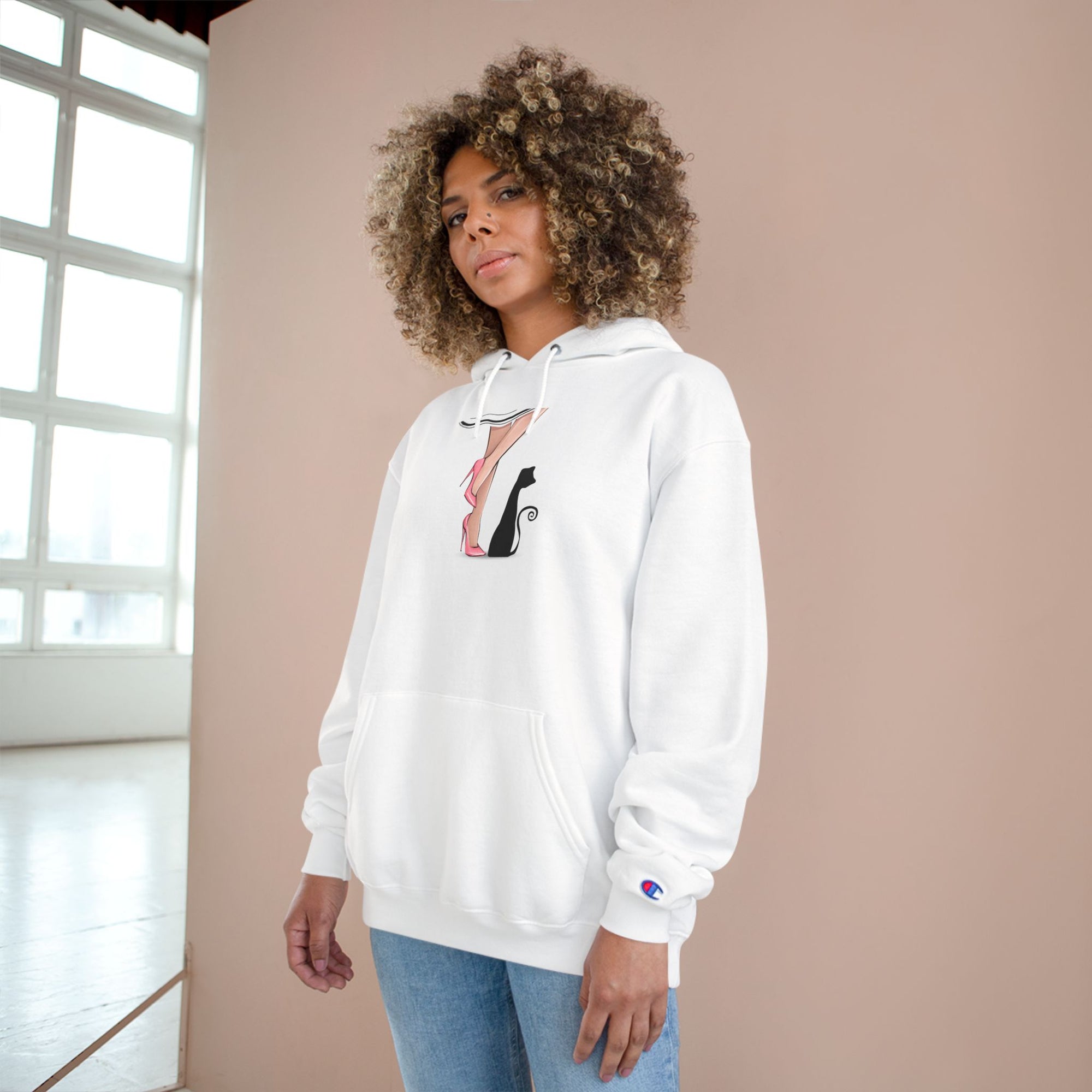 Chic Cat Lady Legs Hoodie - Stylish Women's Sweatshirt
