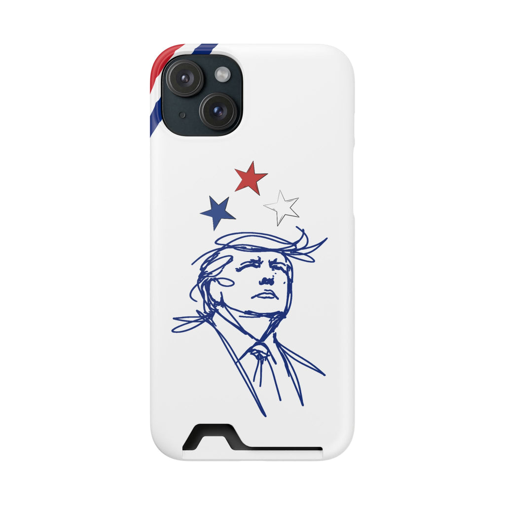 Swoop Guy Samsung Galaxy Case – Minimal Line Portrait Patriotic Design, Slim Protective Case with Card Slot