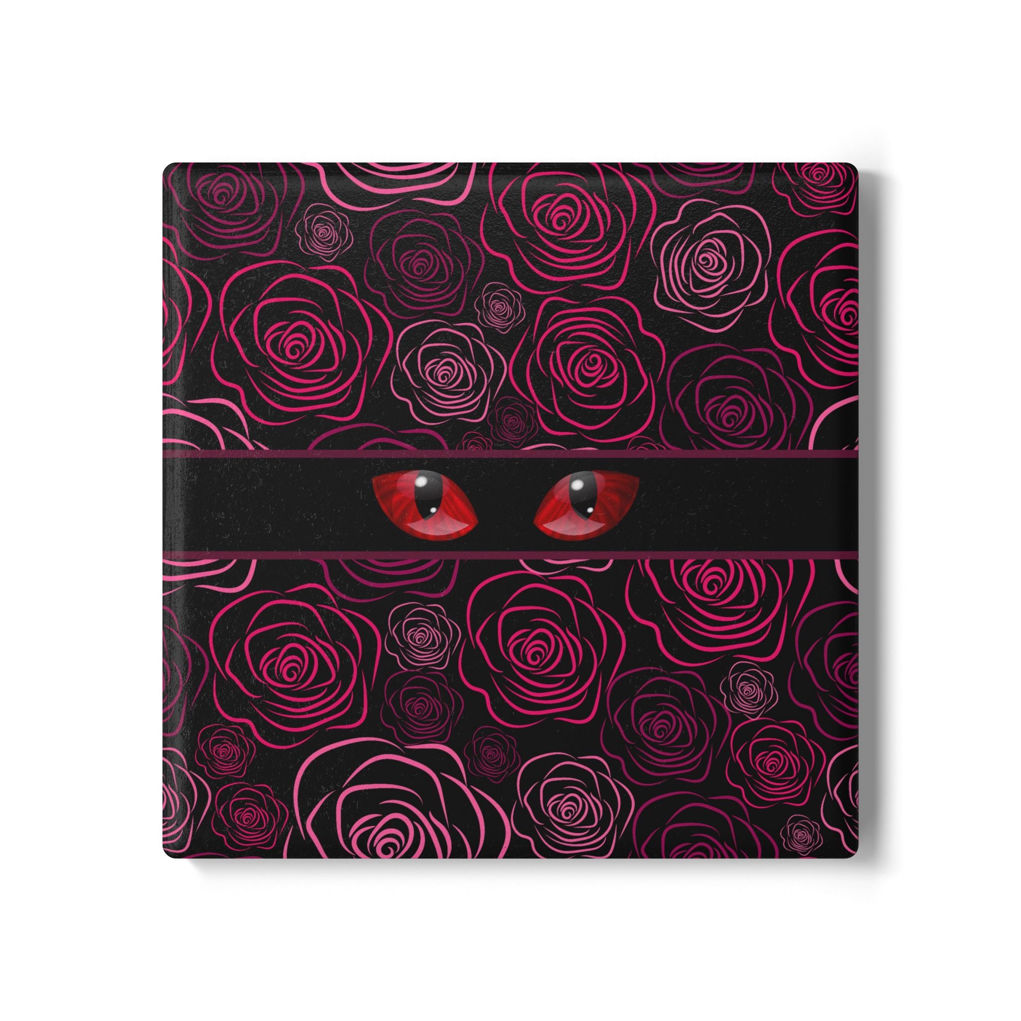 Mystery Cat Eyes Ceramic Coaster