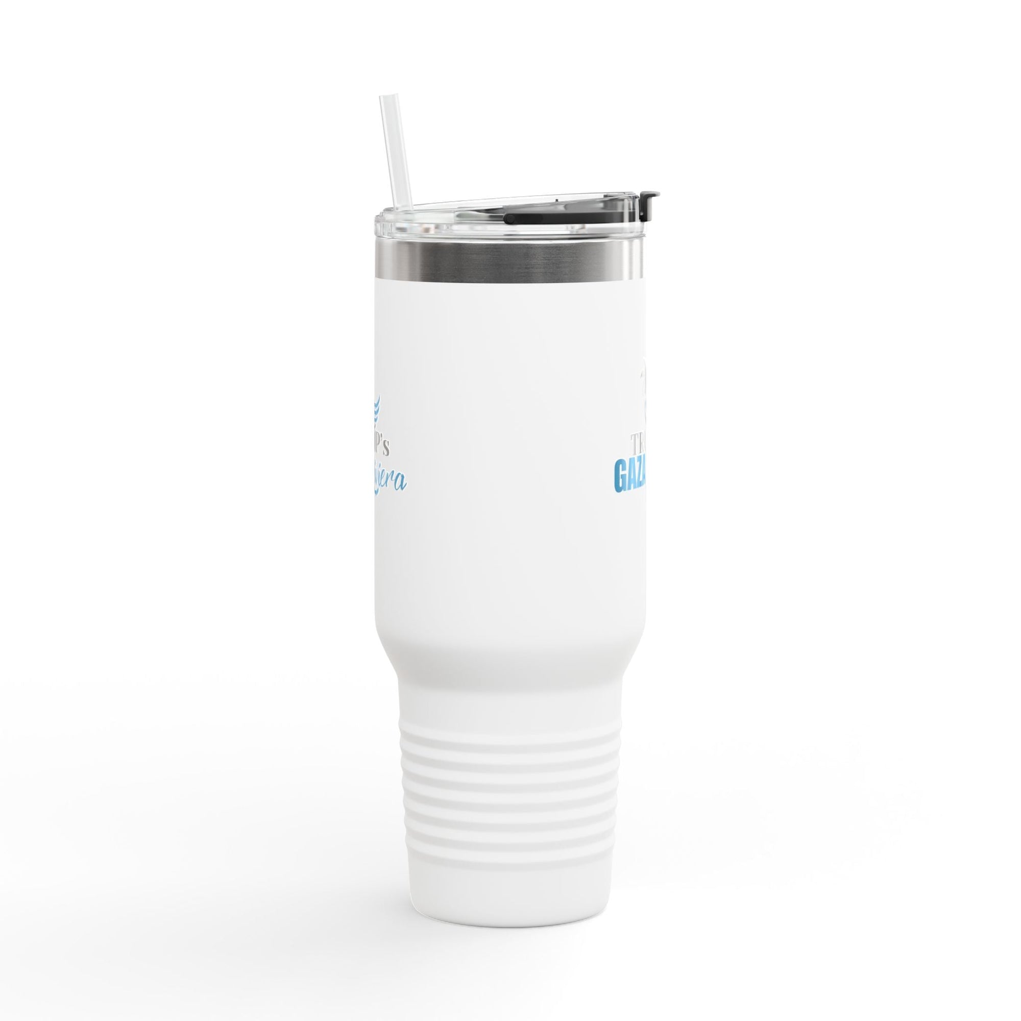 40oz Trump's Gaza Riviera Tumbler with Straw - Drinkware, Travel Mugs - EpiAl's Shop