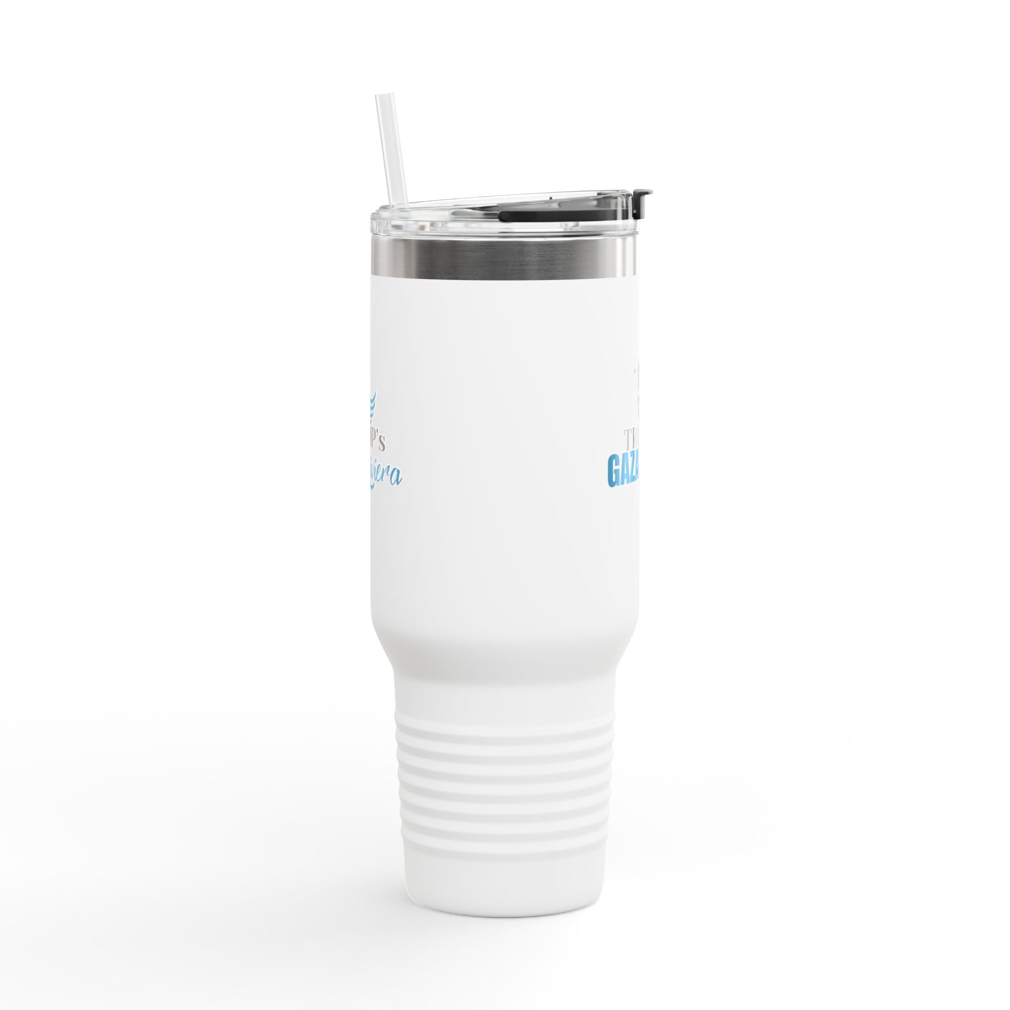 40oz Trump's Gaza Riviera Tumbler with Straw - Drinkware, Travel Mugs - EpiAl's Shop