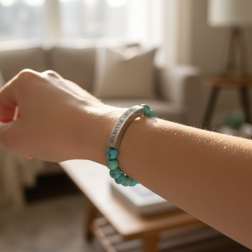 Do Better, America Bracelet – Engraved Stainless Steel Stretch Bracelet