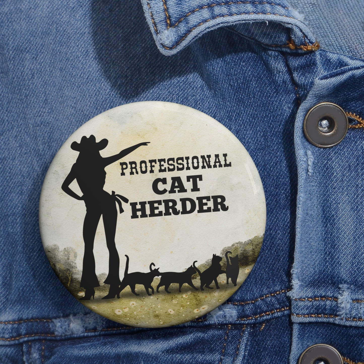 Professional Cat Herder Pin Buttons