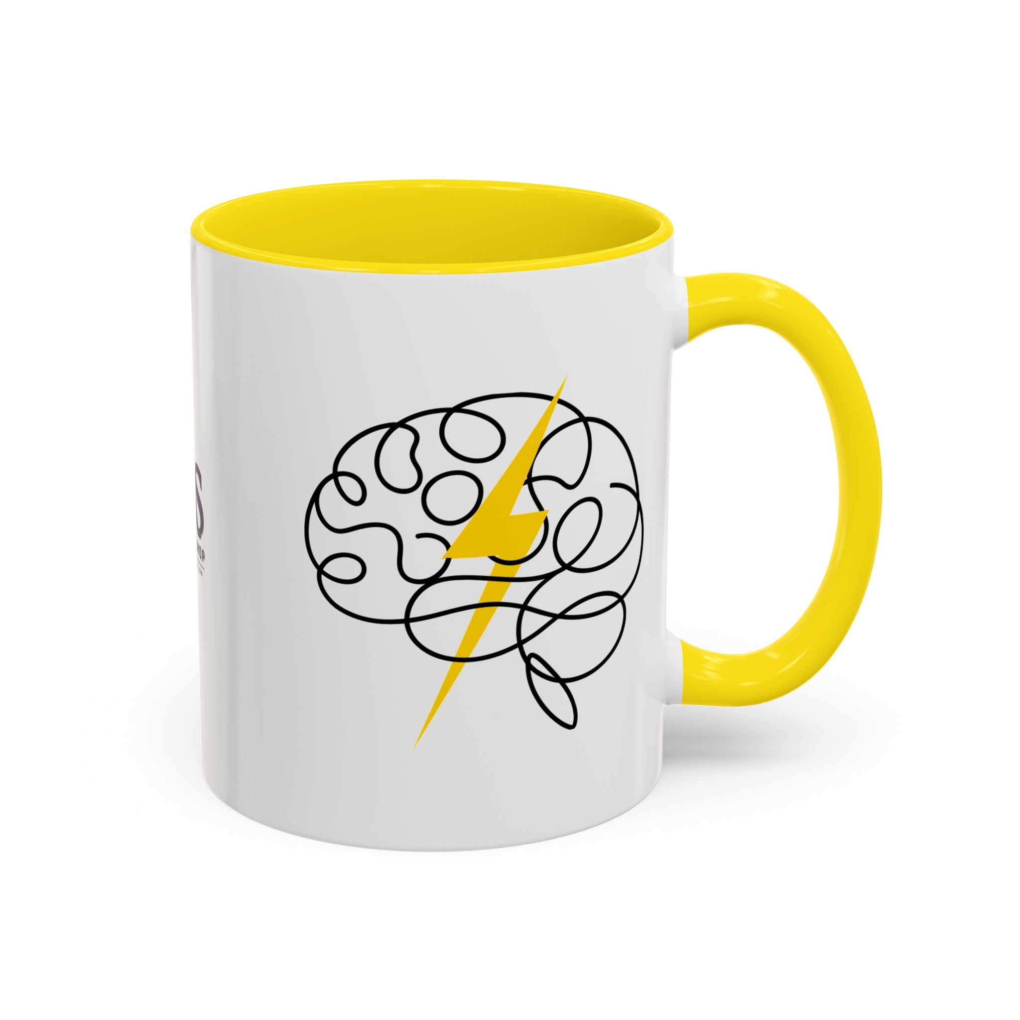 Brain Lightning Bolt Accent Coffee Mug