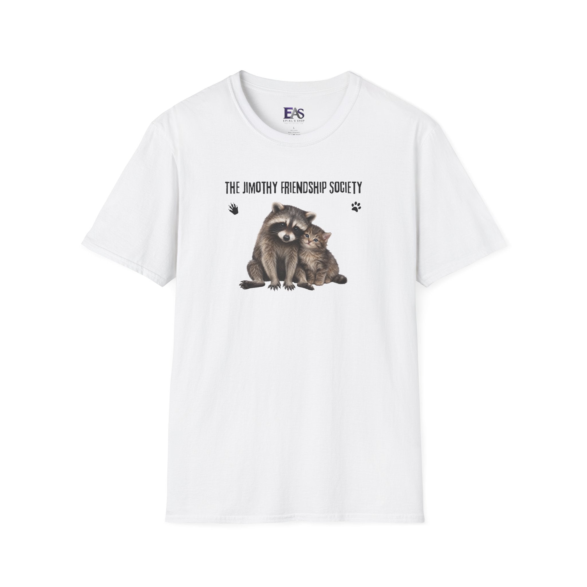 The Jimothy Friendship Society T-Shirt | Raccoon and Kitten Tee