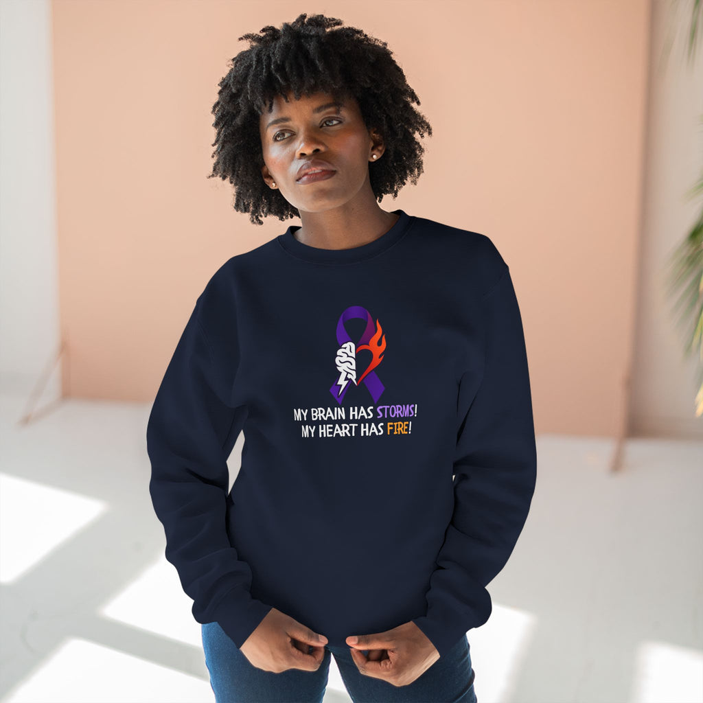 Epilepsy Awareness “Brain Storms & Heart Fire” Unisex Sweatshirt