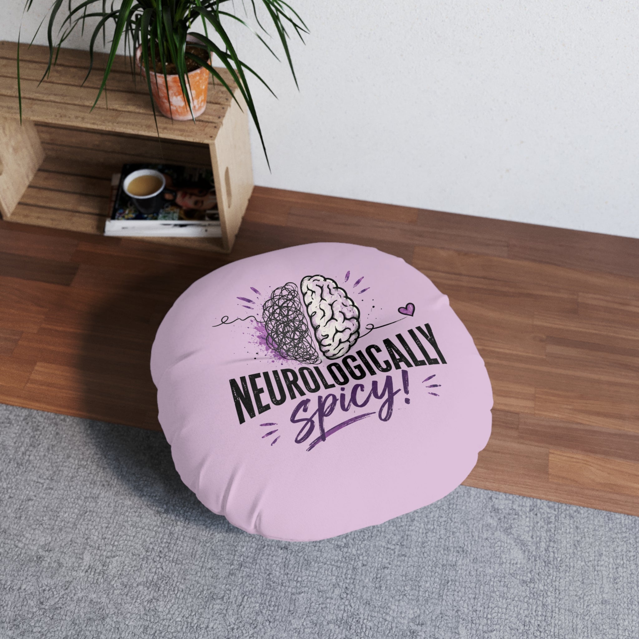 Neurologically Spicy Epilepsy Awareness Round Floor Pillow (Lavender)