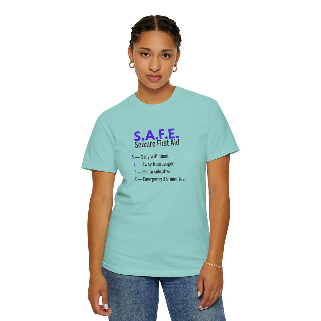 S.A.F.E. Seizure First Aid T-Shirt – Epilepsy Awareness Education Tee