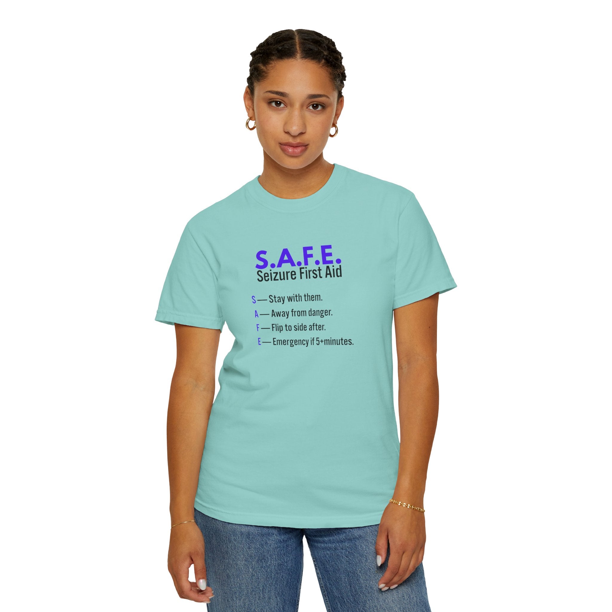 S.A.F.E. Seizure First Aid T-Shirt – Epilepsy Awareness Education Tee