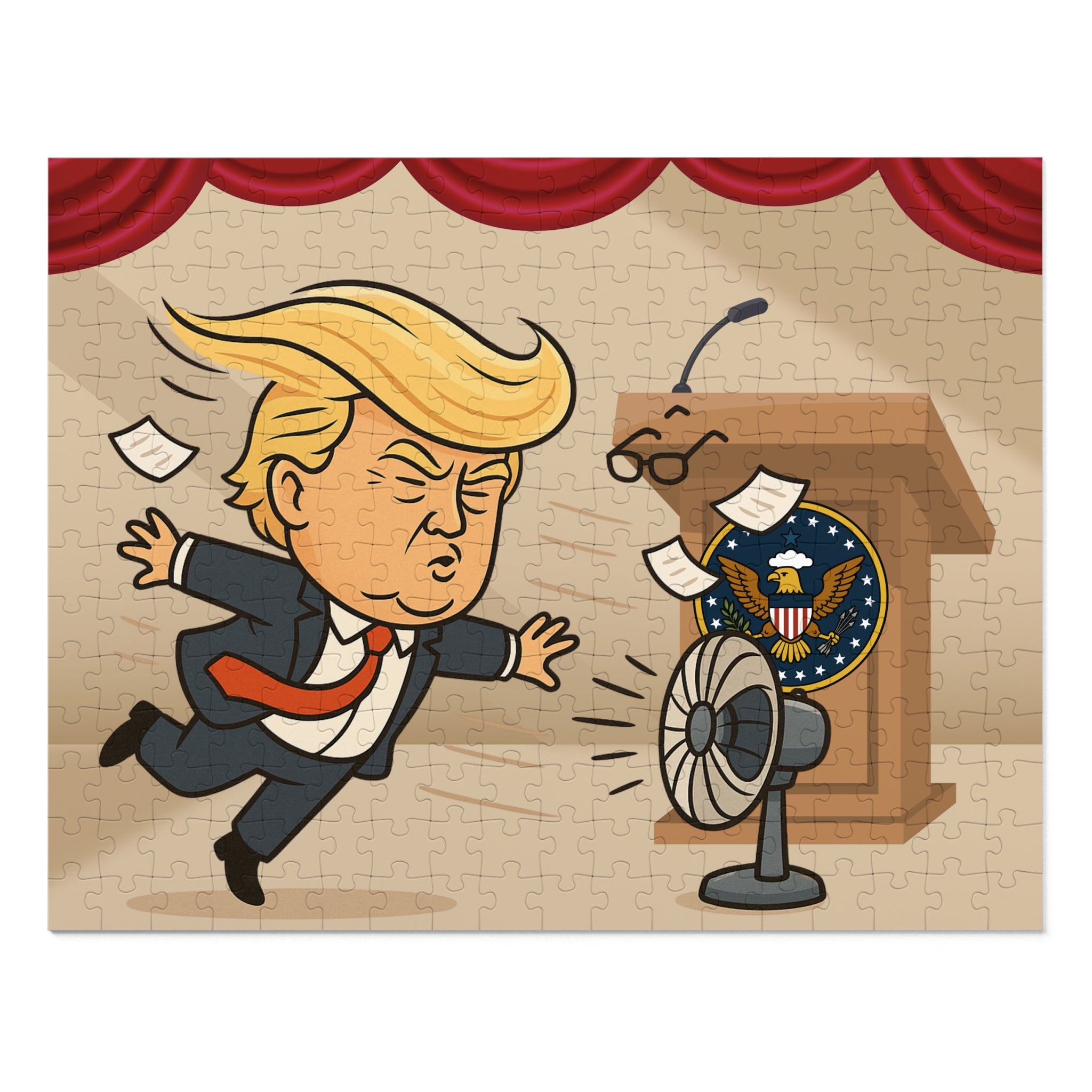 Combover Wind Tunnel Political Parody Jigsaw Puzzle